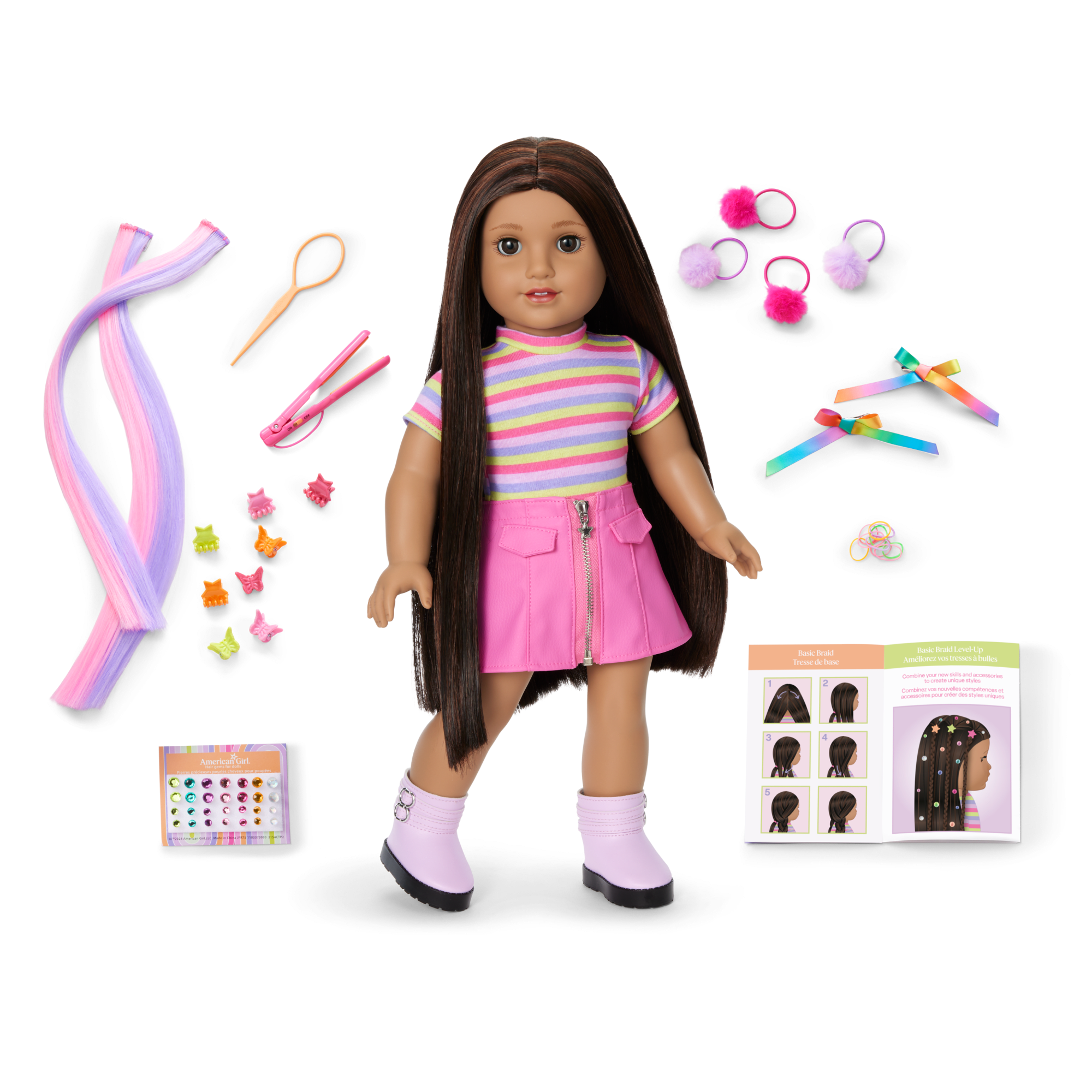 Long Hair Looks™ by Truly Me™ 18-inch Doll #134 & hair accessories E3