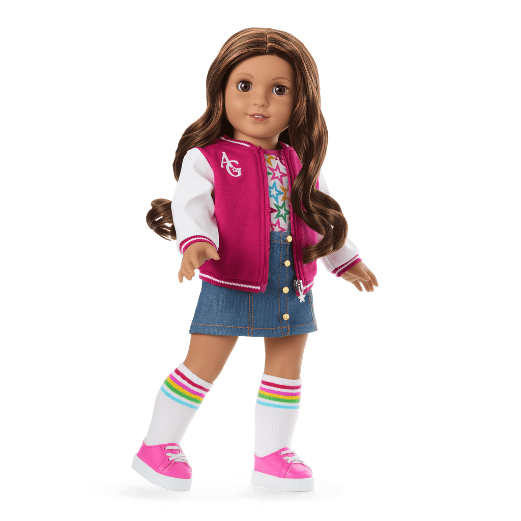 Truly Me™ 18-inch Doll #117 with wavy dark-brown hair D9