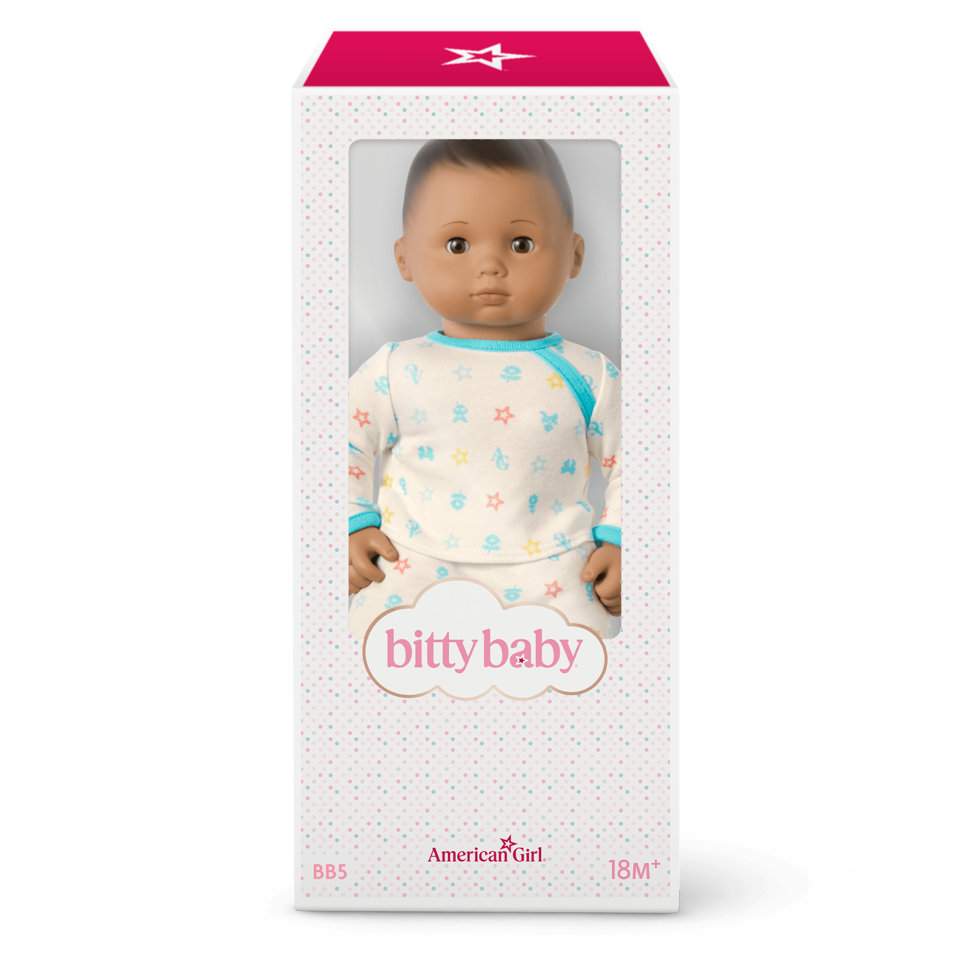 Bitty Baby® Doll #5 with dark-brown hair in Pastel Blue C2