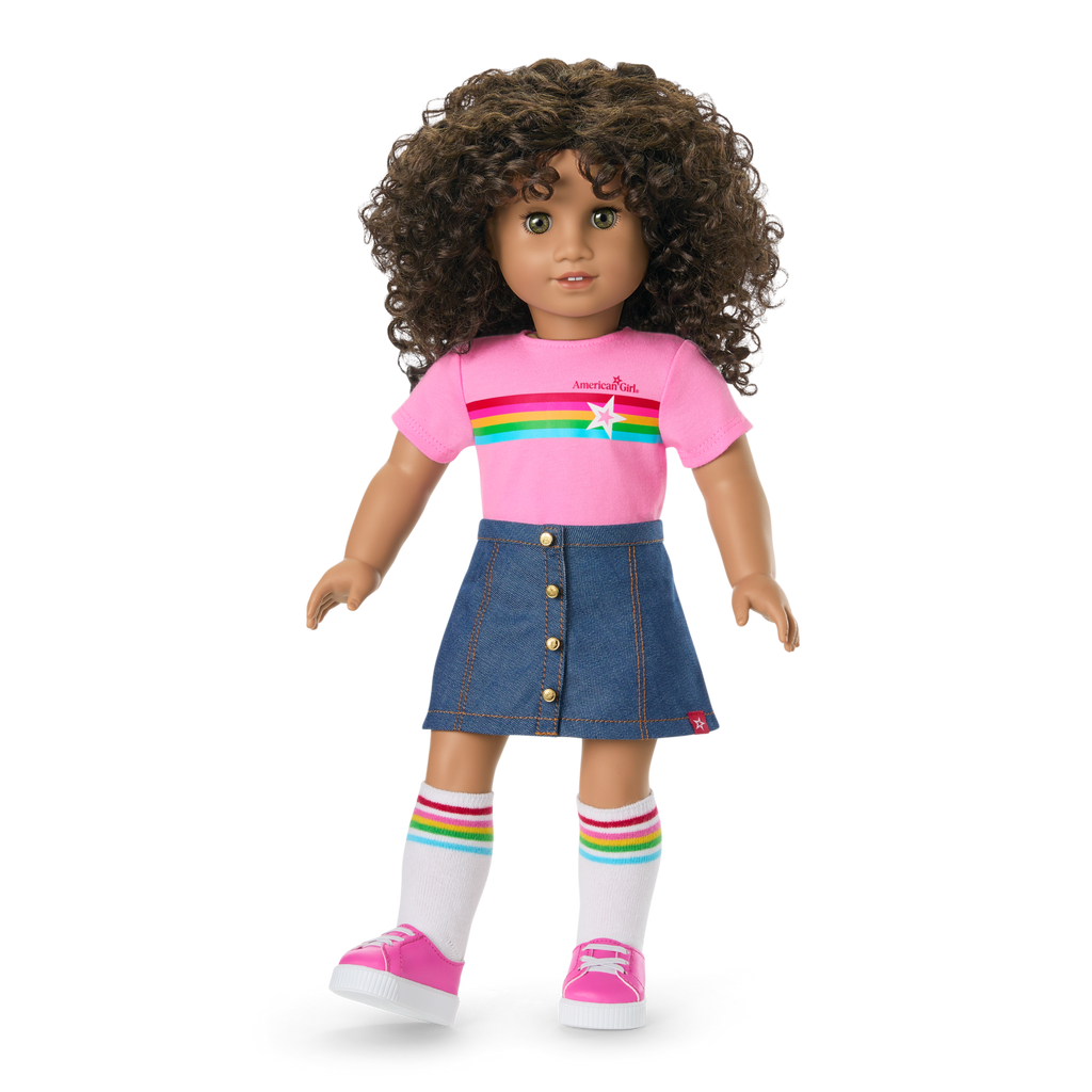 Truly Me™ 18-inch Doll #132 with curly dark-brown hair A3