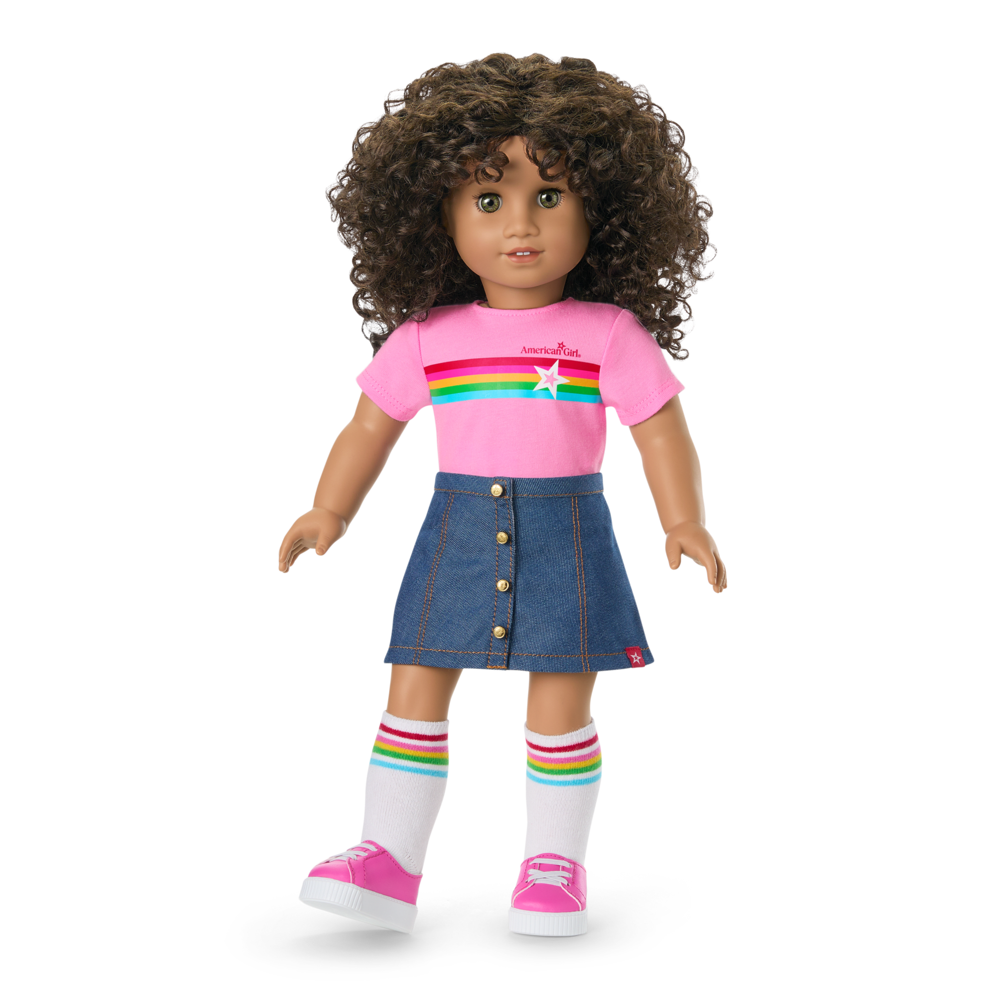 Truly Me™ 18-inch Doll #132 with curly dark-brown hair A3
