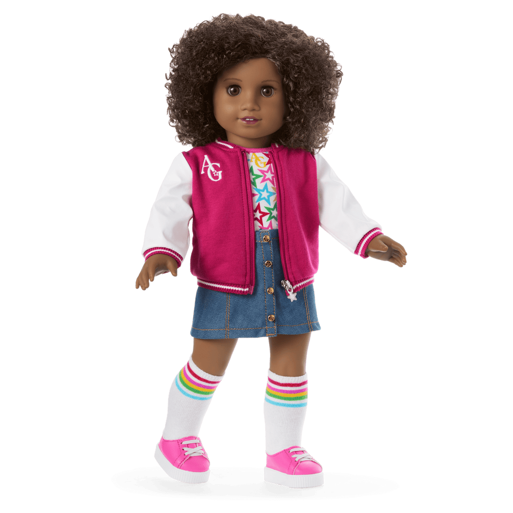 Truly Me™ 18-inch Doll #112 with curly dark-brown hair E2