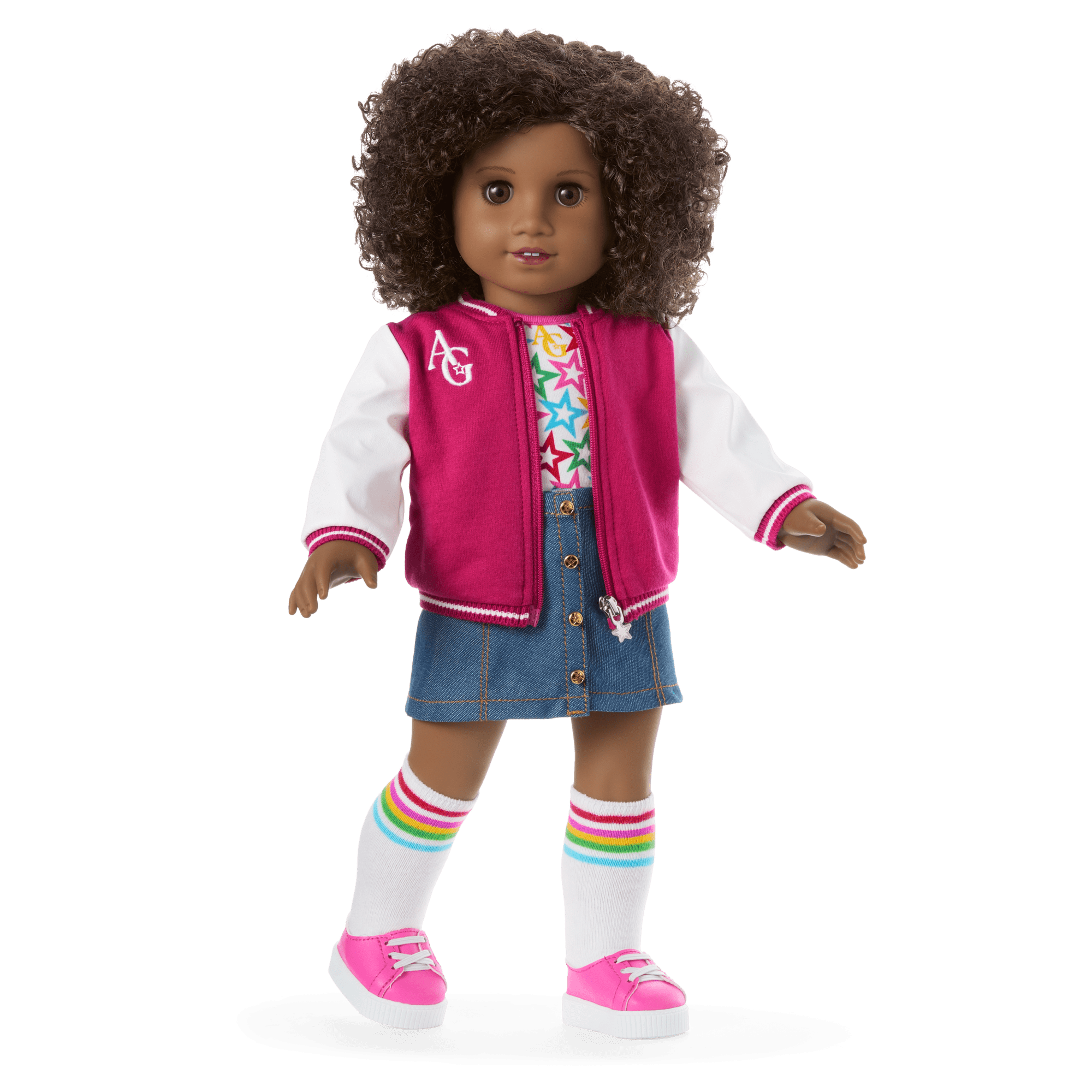 Truly Me™ 18-inch Doll #112 with curly dark-brown hair E2