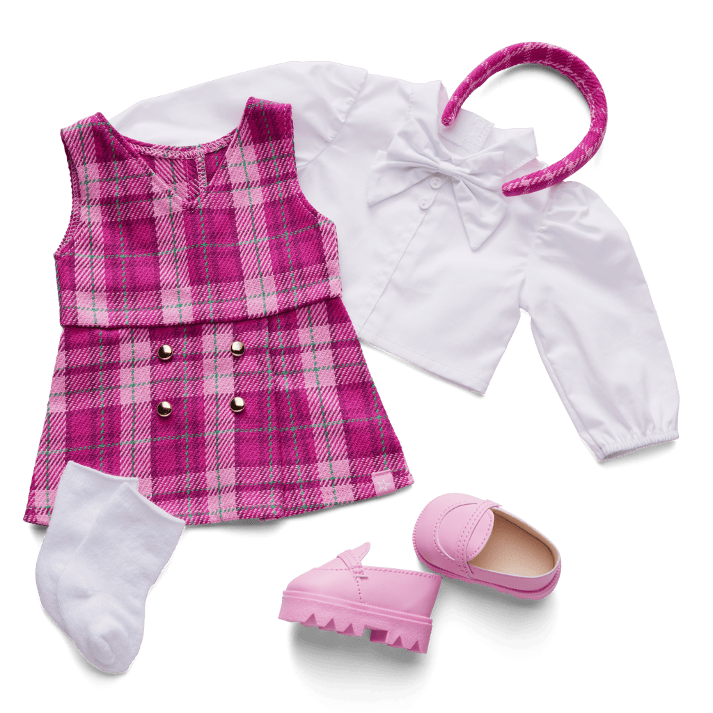 Pink & Preppy Outfit for 18-inch Dolls F6
