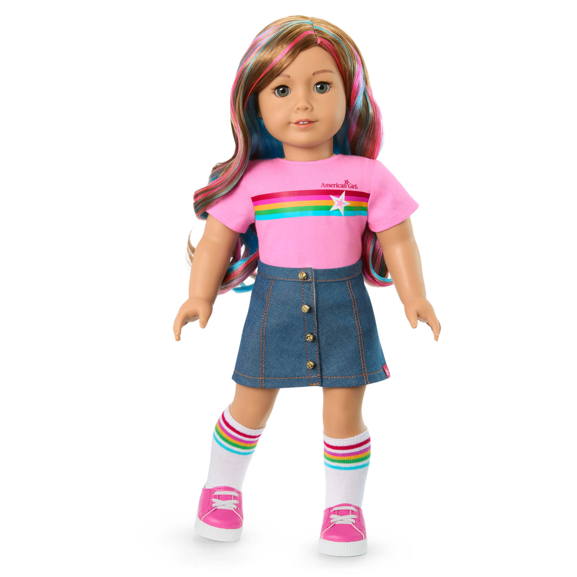 Truly Me™ 18-inch Doll #101 with wavy caramel hair C1