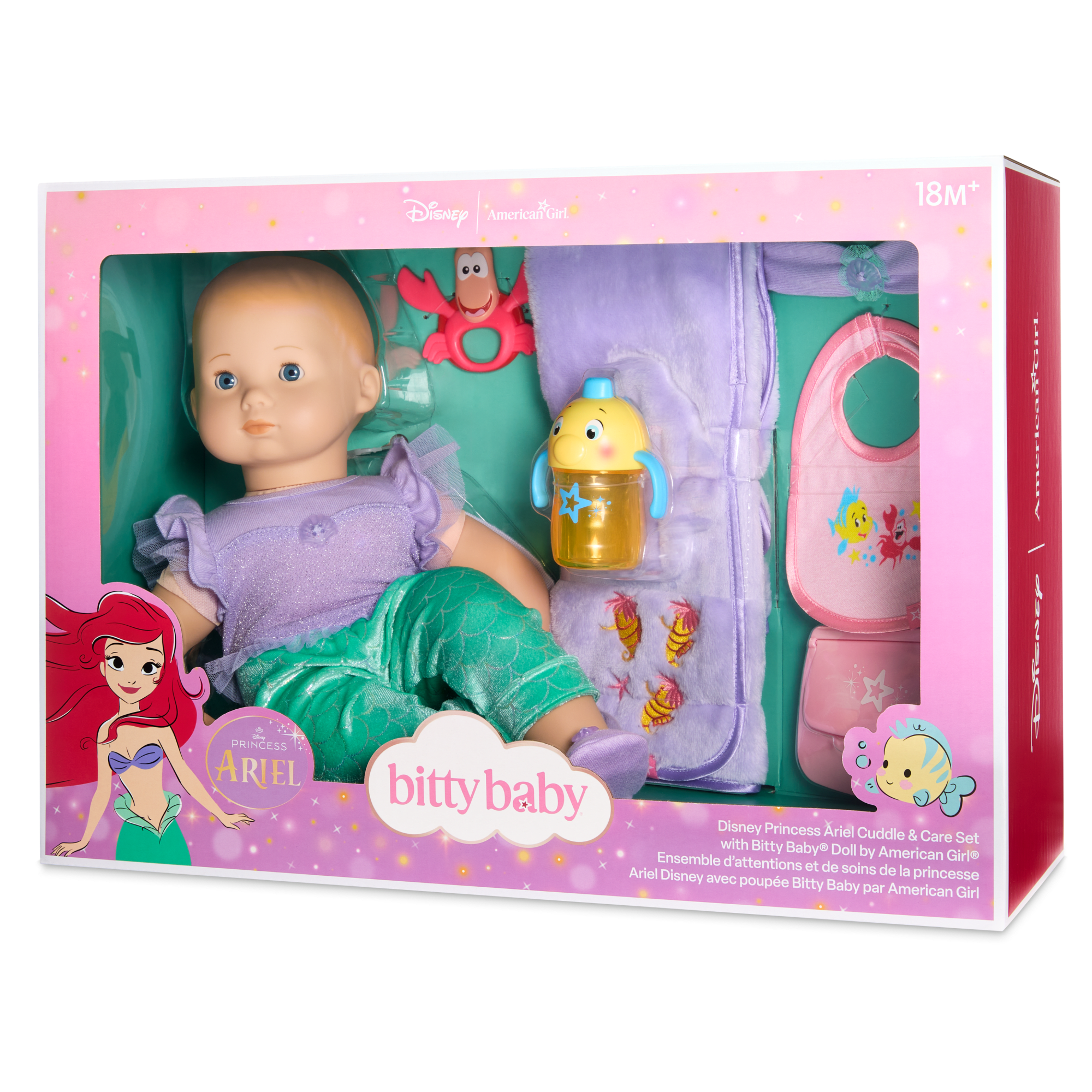 Disney Princess Ariel Cuddle & Care Set with Bitty Baby® Doll by American Girl® C3