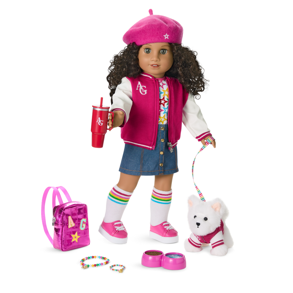 Truly Me™ 18-inch Doll #132 with curly dark-brown hair A3