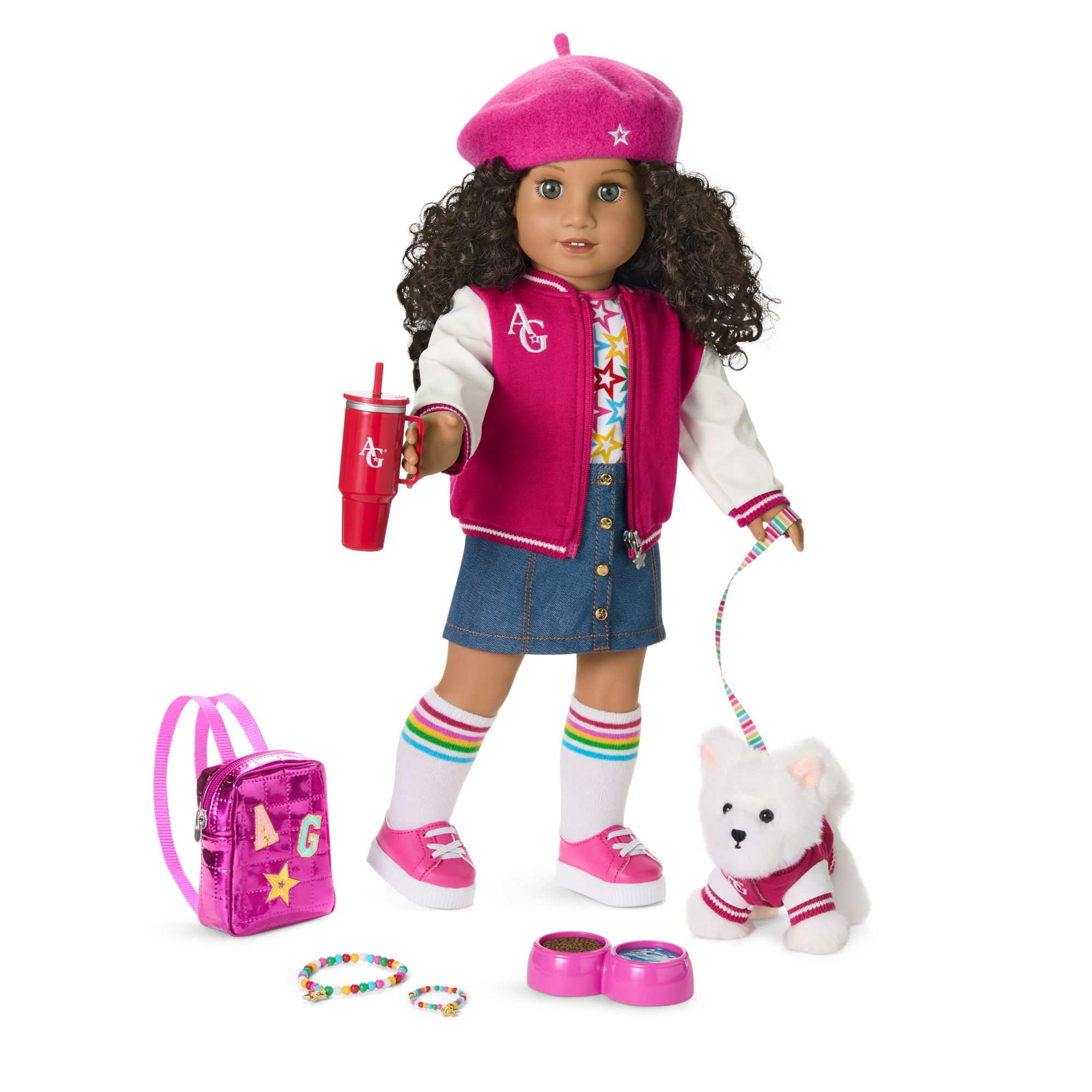 Truly Me™ 18-inch Doll #132 with curly dark-brown hair A3