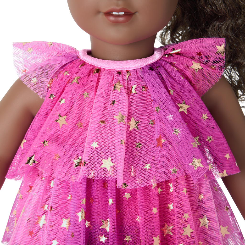 Pink Party-Ready Dress for 18-inch Dolls D5