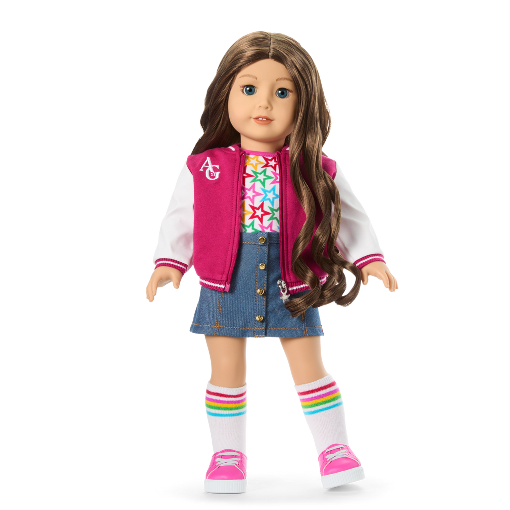 Truly Me™ 18-inch Doll #126 with wavy brown hair C9