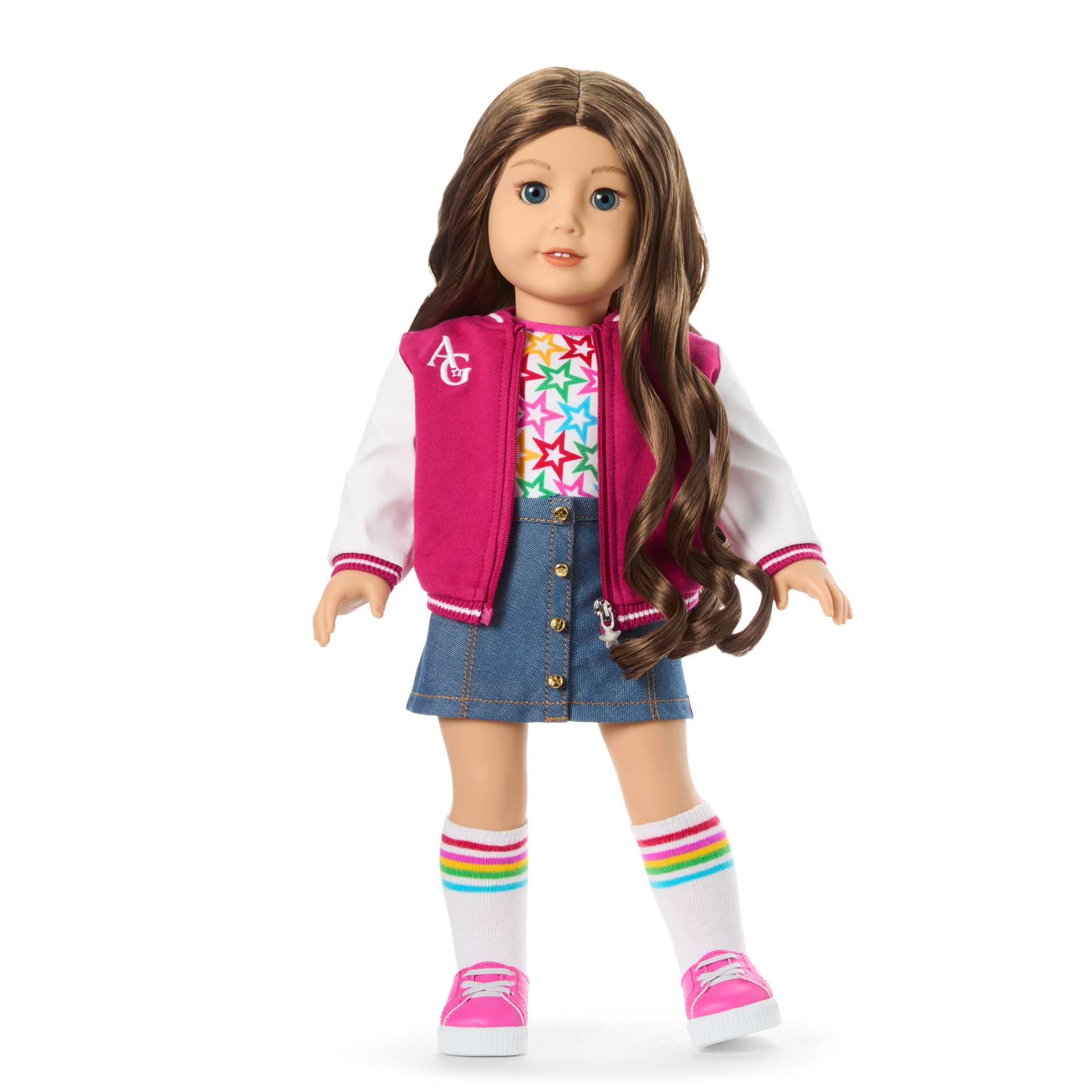Truly Me™ 18-inch Doll #126 with wavy brown hair C9