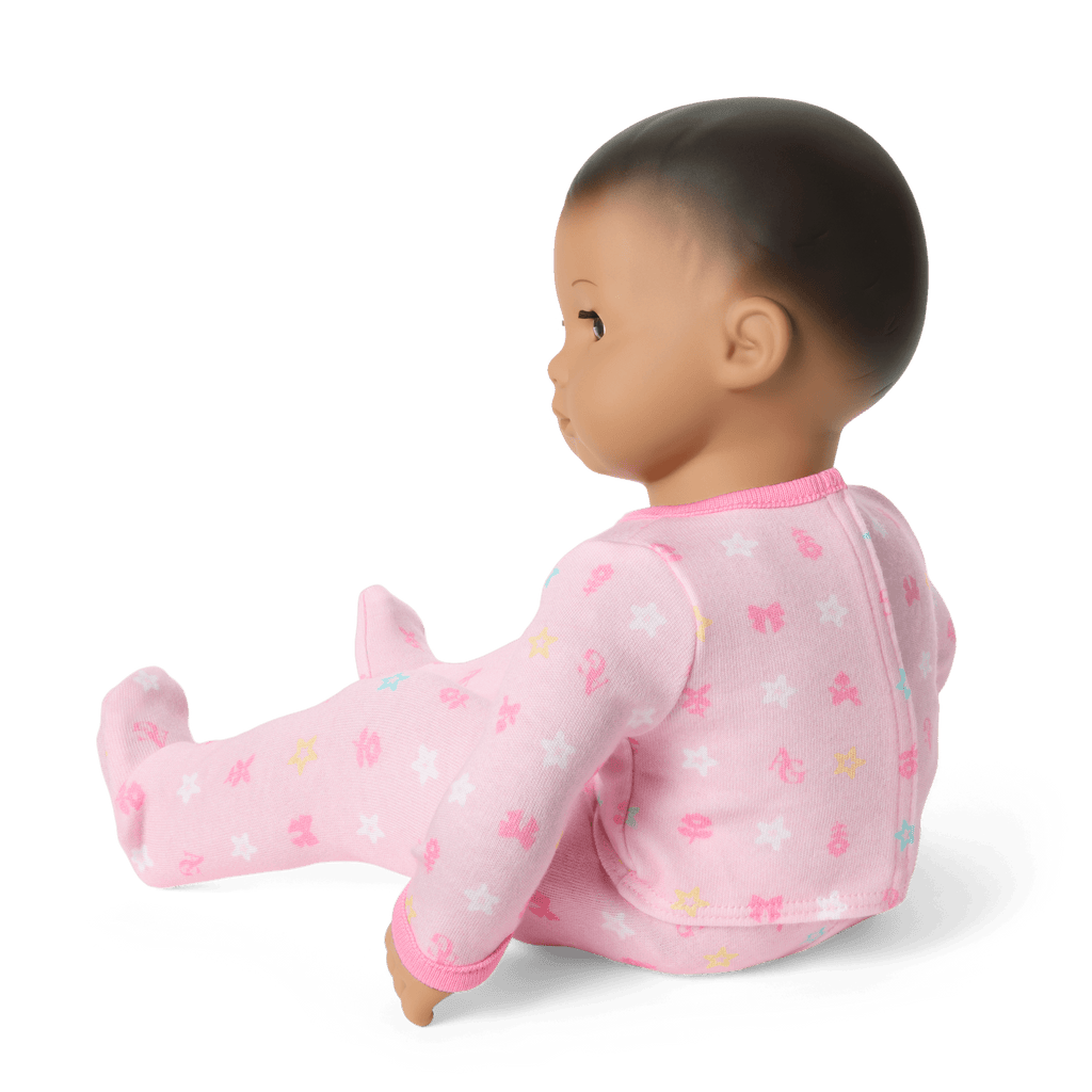Bitty Baby® Doll #5 with dark-brown hair in Pastel Pink A7