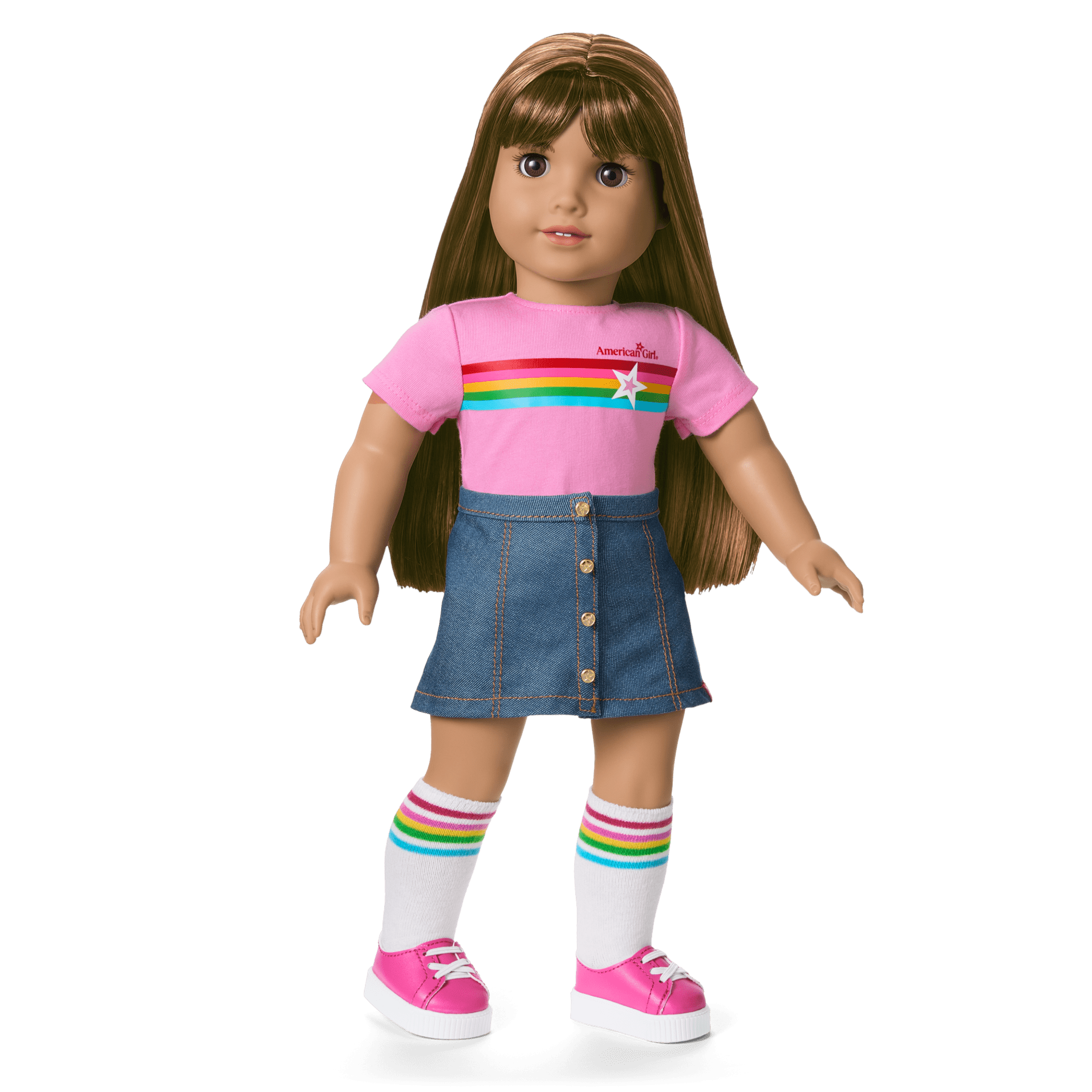 Truly Me™ 18-inch Doll #122 with straight dark-brown hair F2