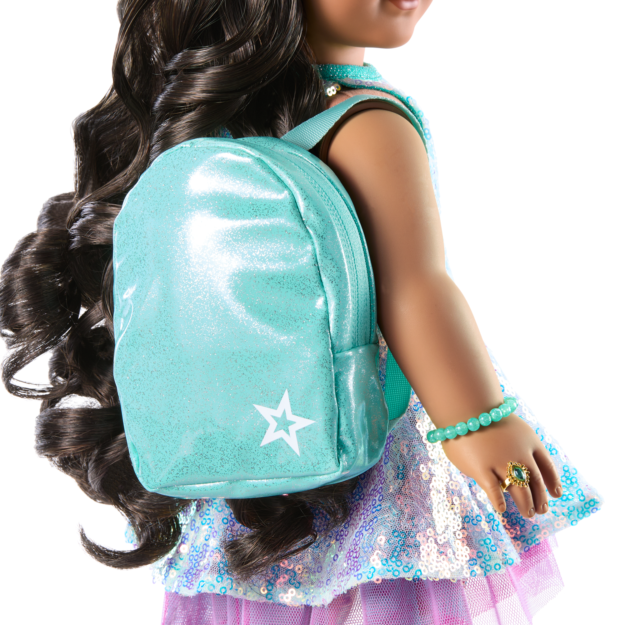 Shimmering Sea Turtle Backpack & Accessory Set for 18-inch Dolls F9