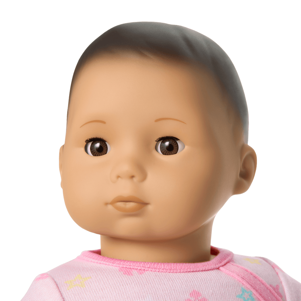 Bitty Baby® Doll #4 with black hair in Pastel Pink E9