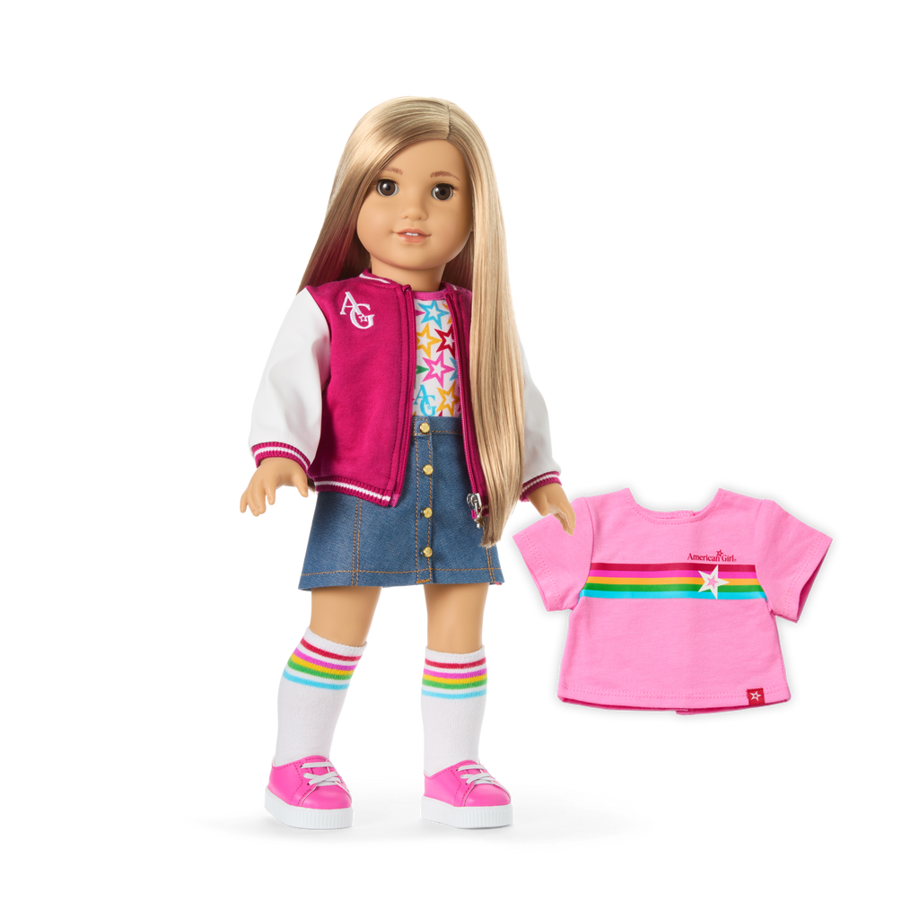 Truly Me™ 18-inch Doll #131 with straight blonde hair D0
