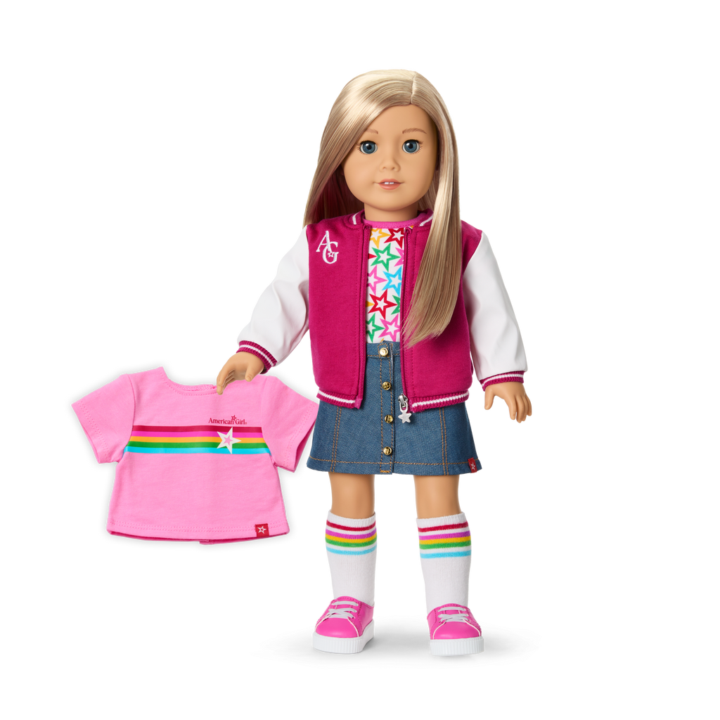 Truly Me™ 18-inch Doll #100 with straight layered blonde hair B7