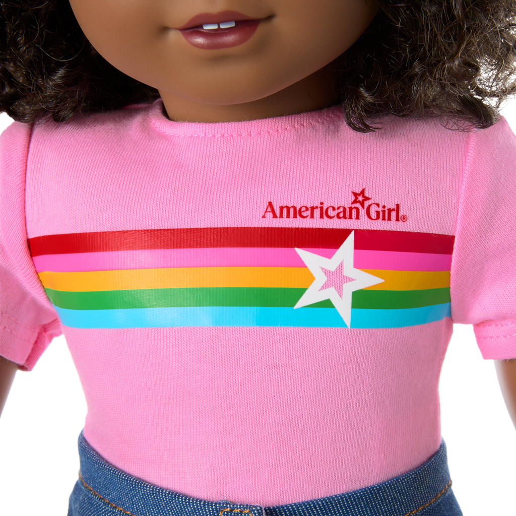 Truly Me™ 18-inch Doll #112 with curly dark-brown hair E2