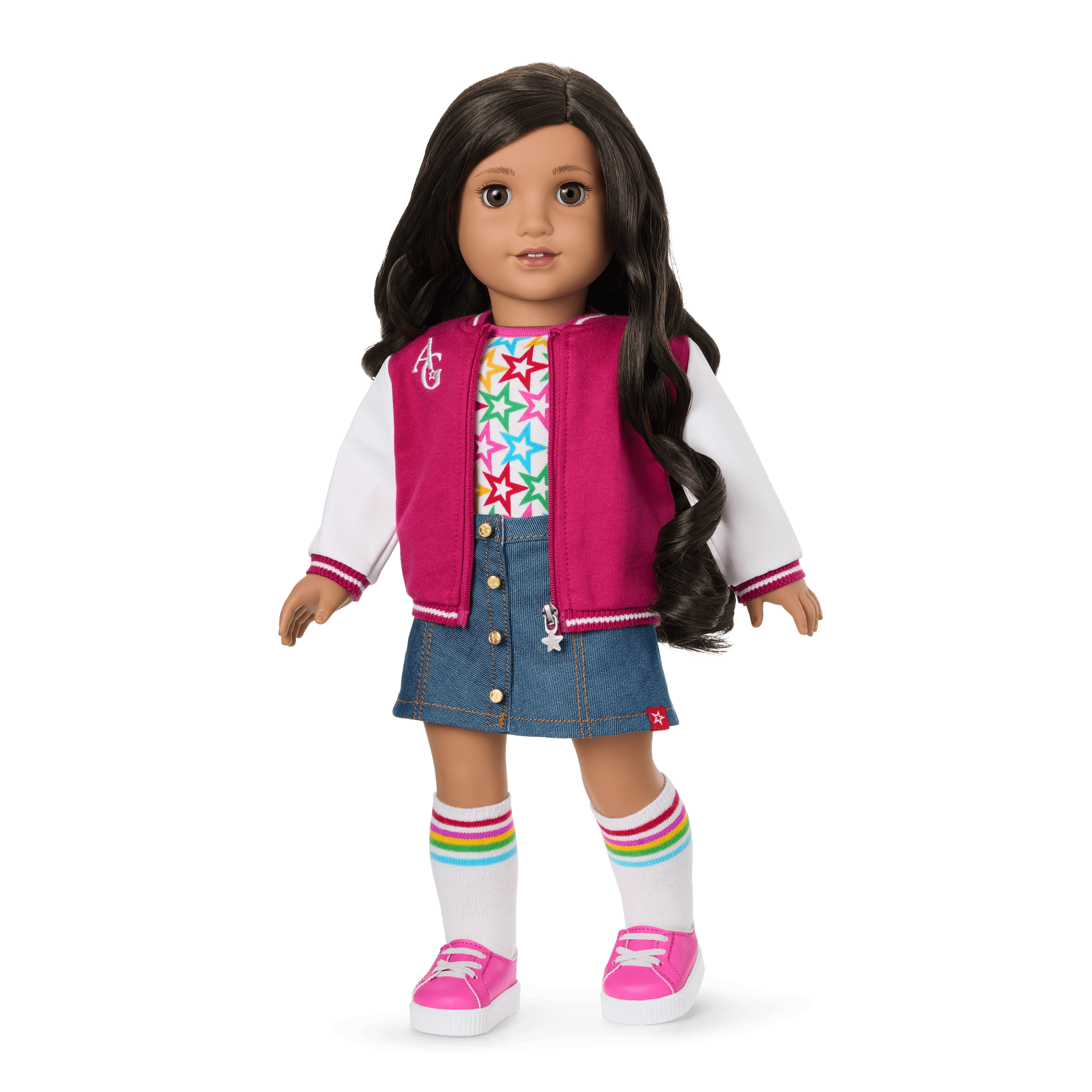 Truly Me™ 18-inch Doll #108 with curly black-brown hair B5