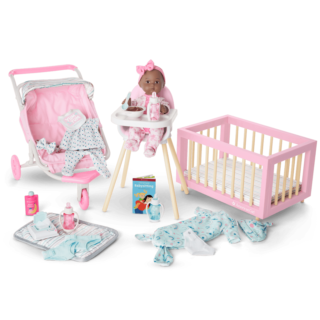 Little Bitty Baby™ Layette & High Chair Set for 7.75-inch Dolls F4