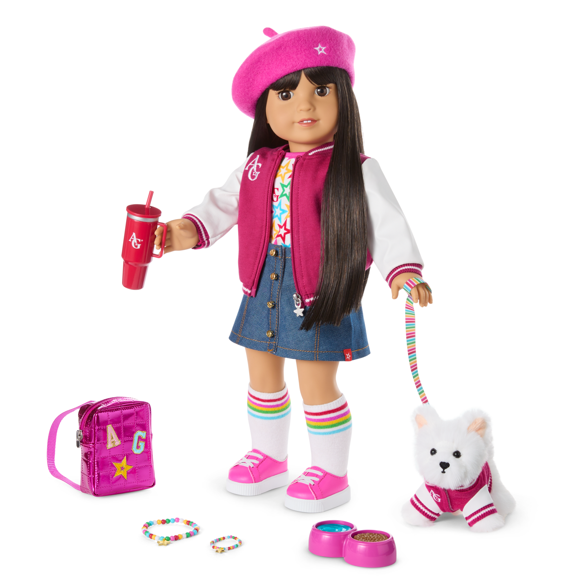 Truly Me™ 18-inch Doll #130 with straight black-brown hair C1