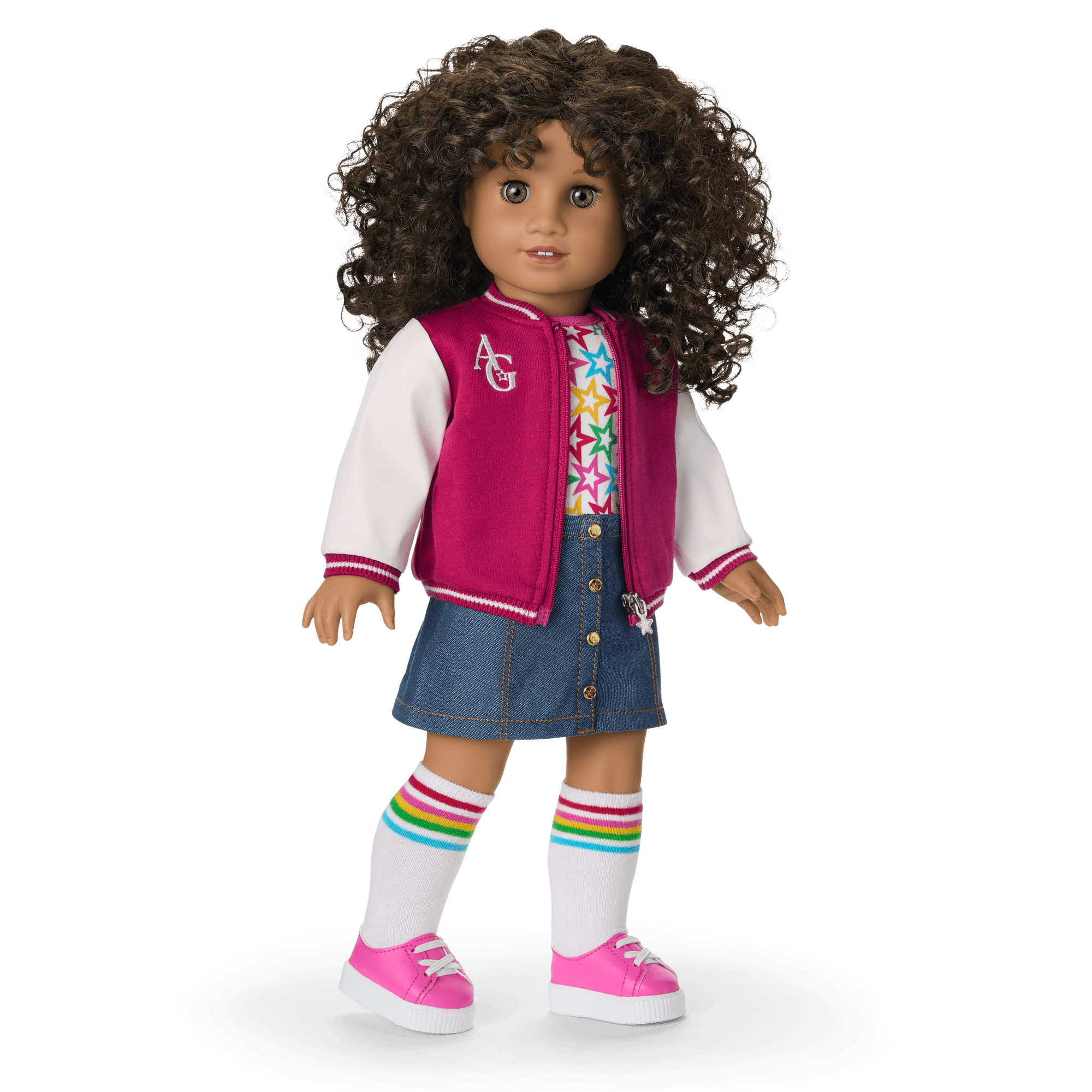 Truly Me™ 18-inch Doll #132 with curly dark-brown hair A3