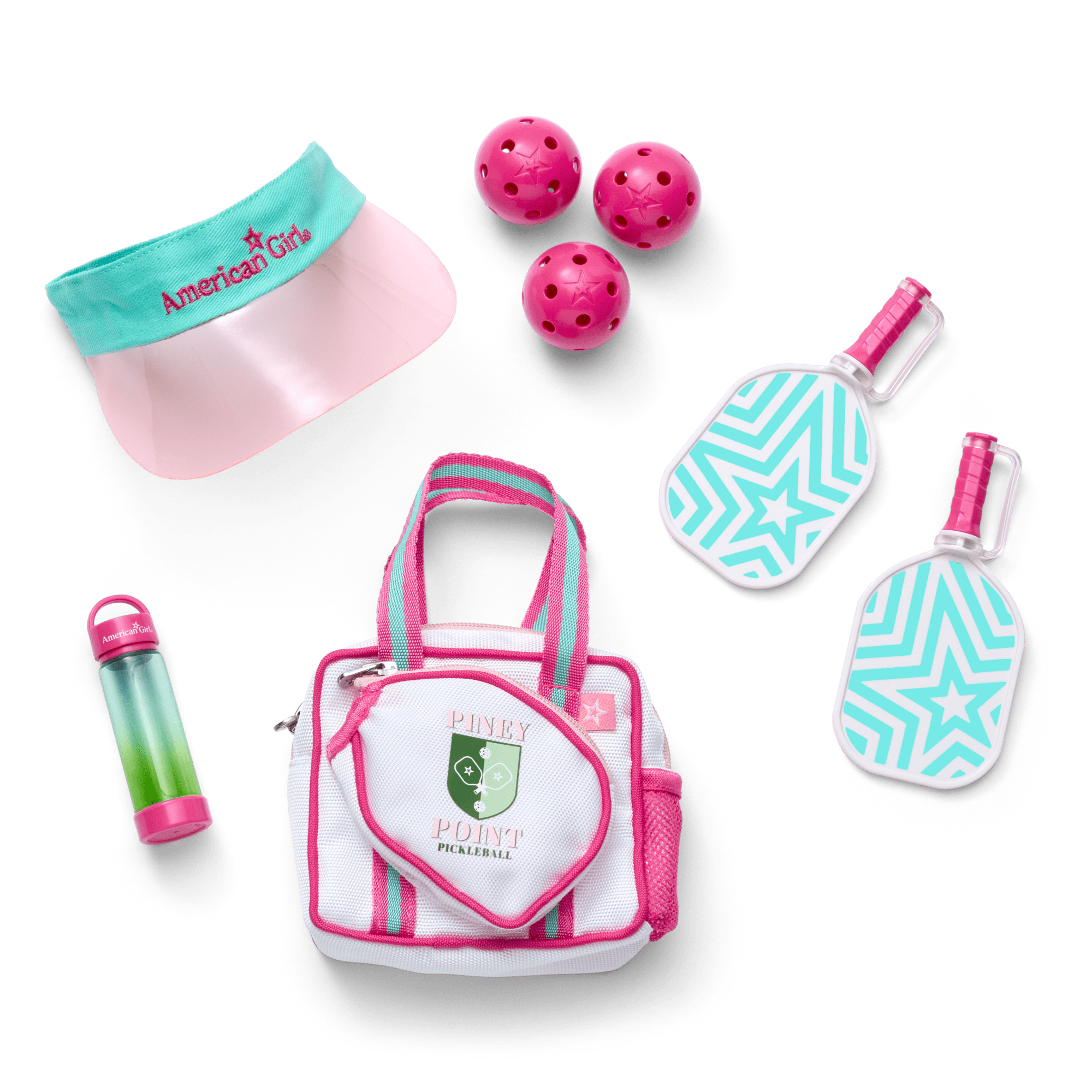 Raquel's™ Pickleball Bag & Paddle Set for 18-inch Dolls (Girl of the Year™ 2026) E8