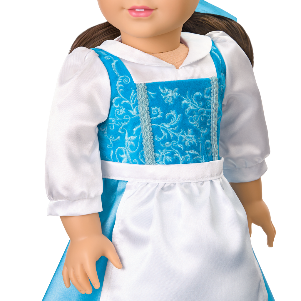 American Girl® Disney Princess Belle Blue Dress, Mrs. Potts, Chip & Accessories for 18-inch Dolls D4