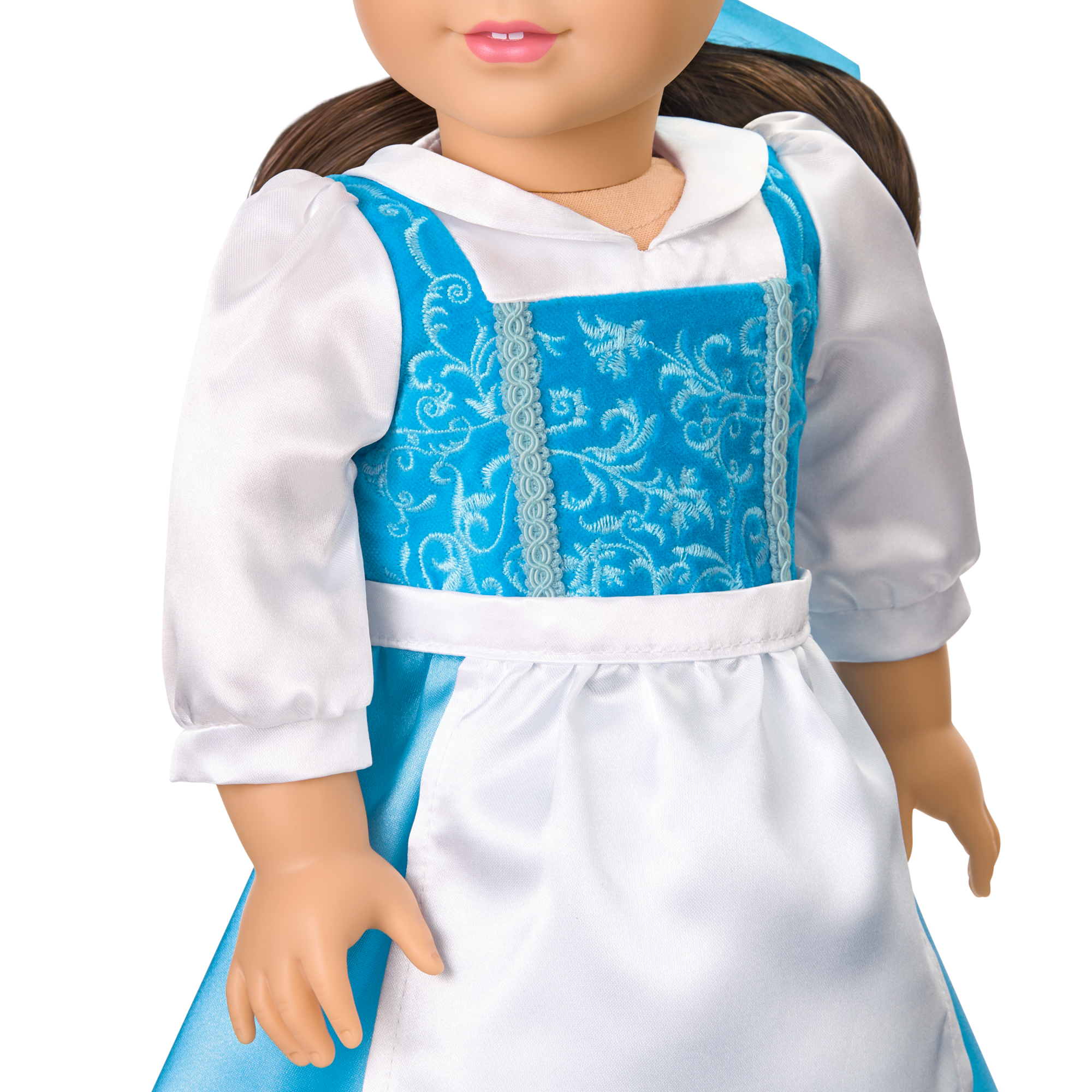 American Girl® Disney Princess Belle Blue Dress, Mrs. Potts, Chip & Accessories for 18-inch Dolls D4