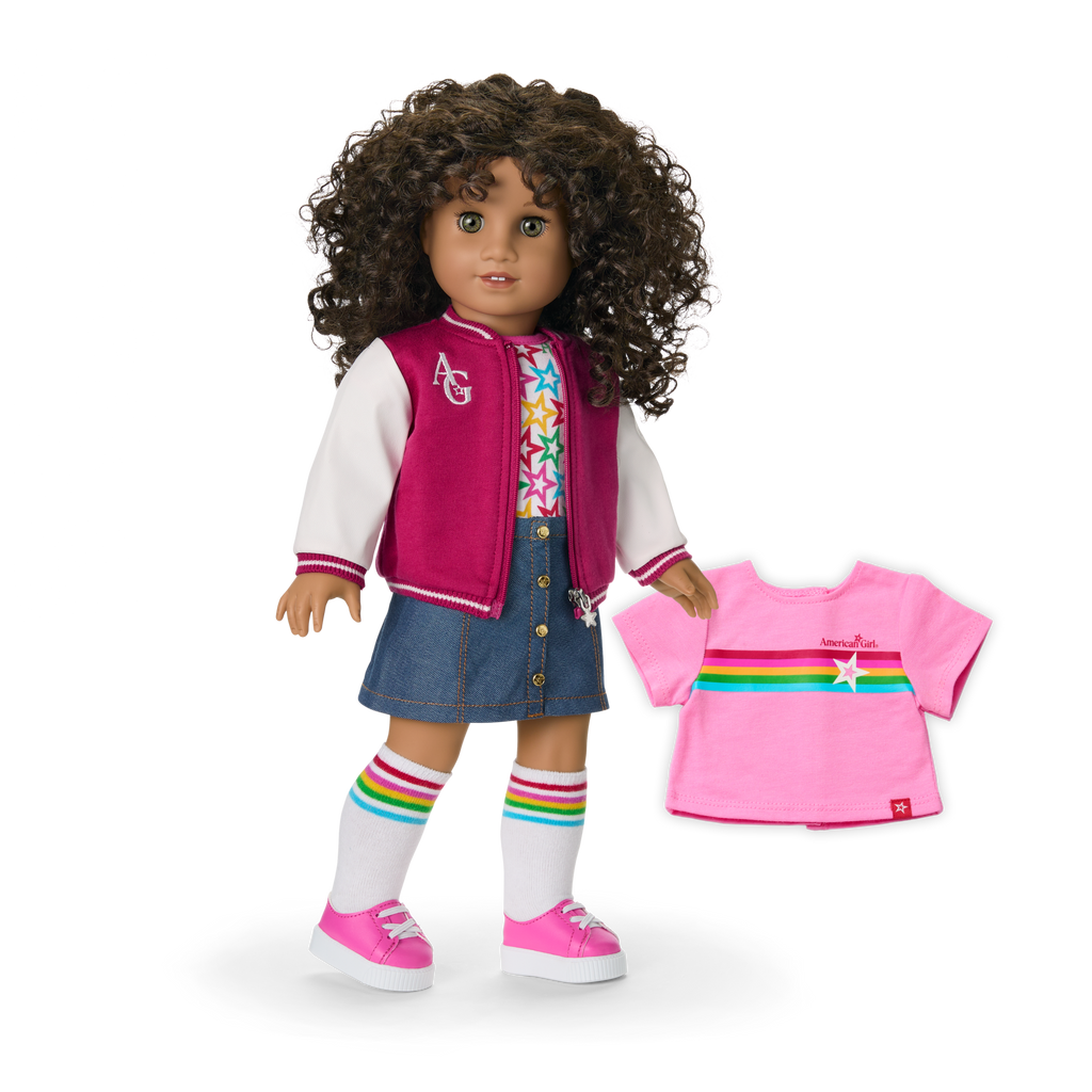 Truly Me™ 18-inch Doll #132 with curly dark-brown hair A3