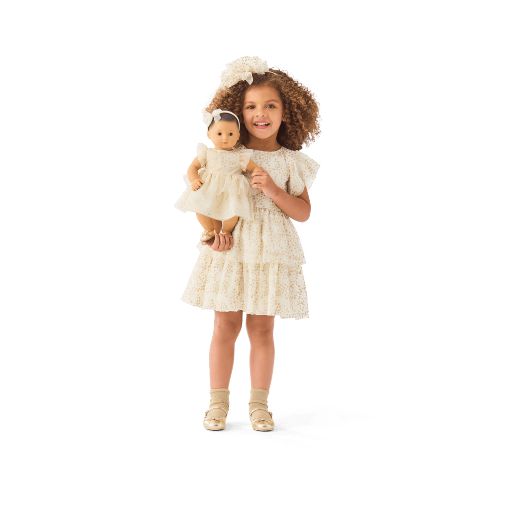 American Girl® x Janie and Jack Sparkly Cream Celebration Dress for Little Girls & Girls A3