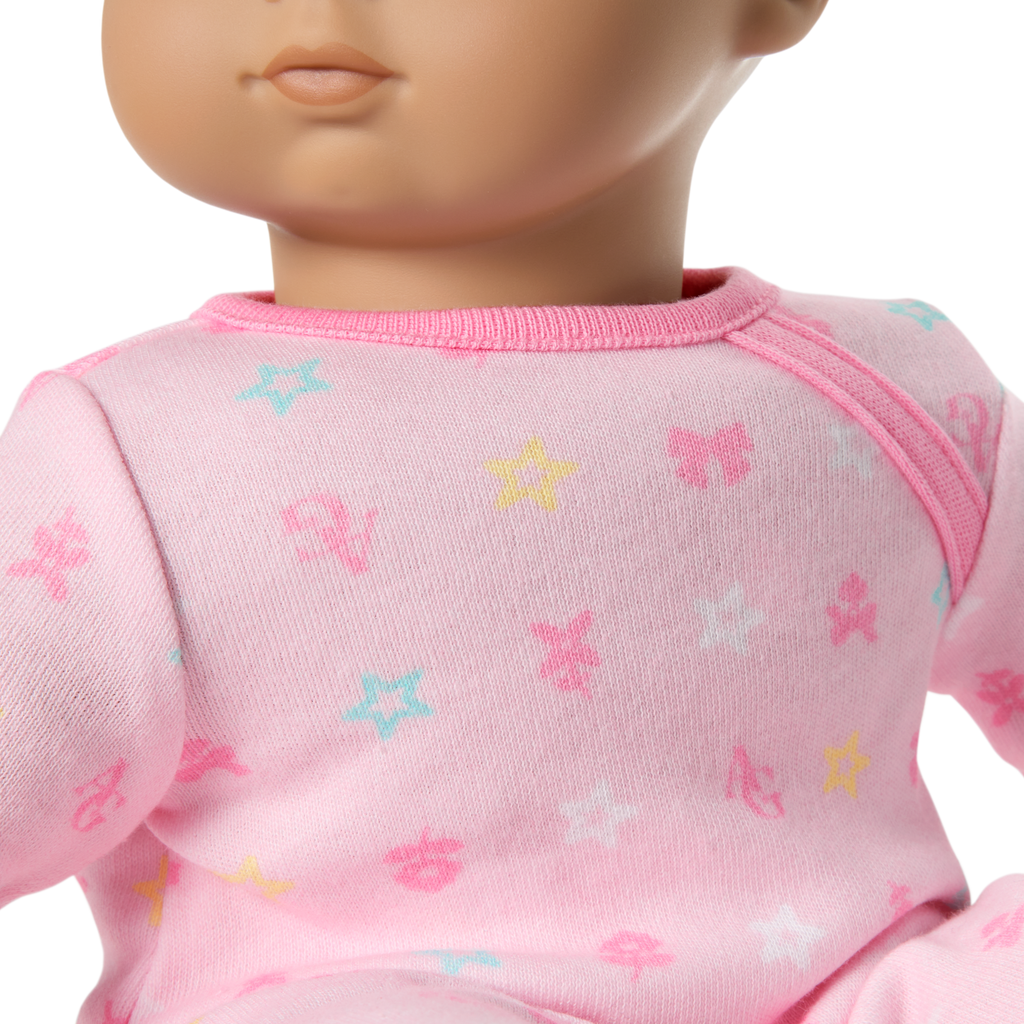 Bitty Baby® Doll #5 with dark-brown hair in Pastel Pink C8