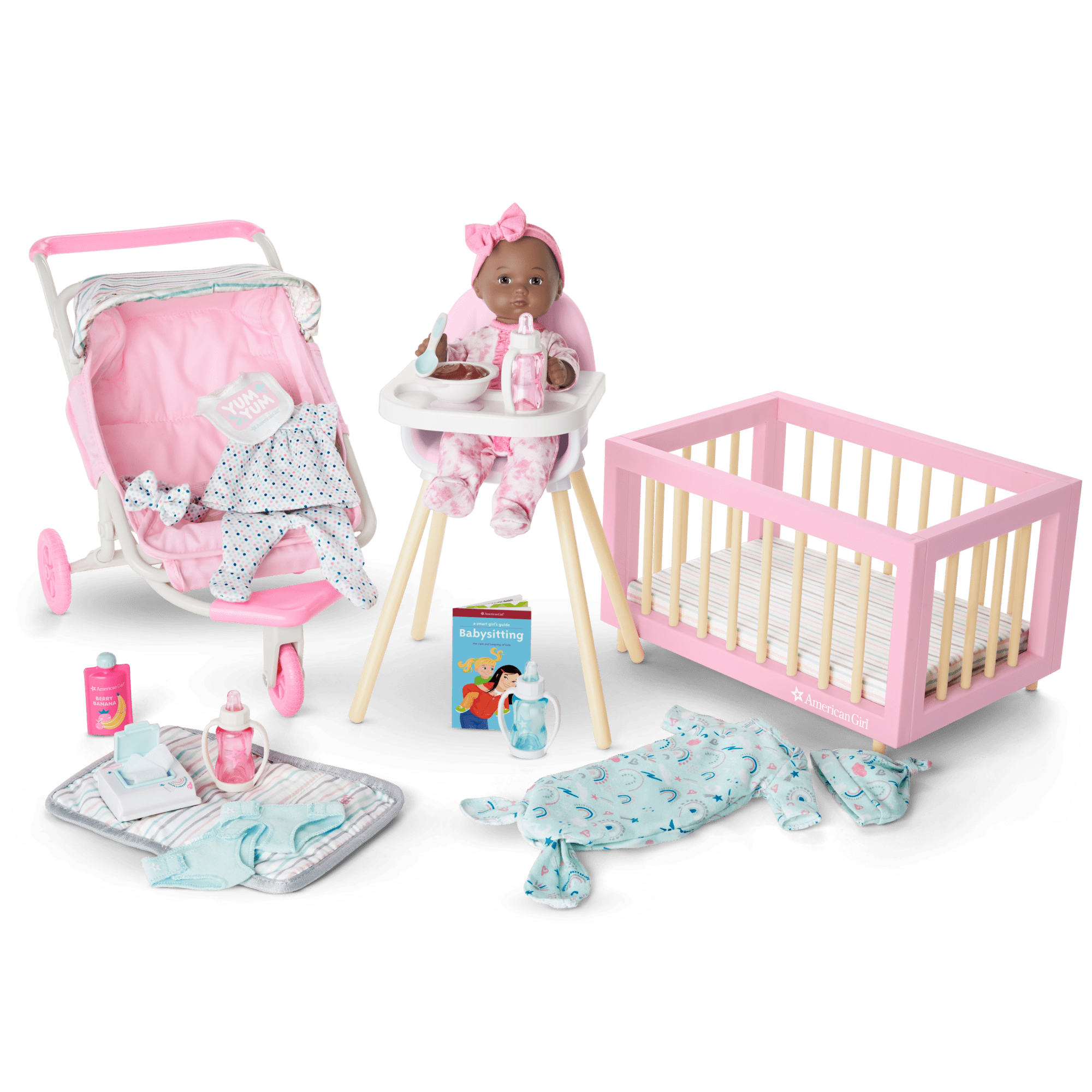 Little Bitty Baby™ Layette & High Chair Set for 7.75-inch Dolls F4