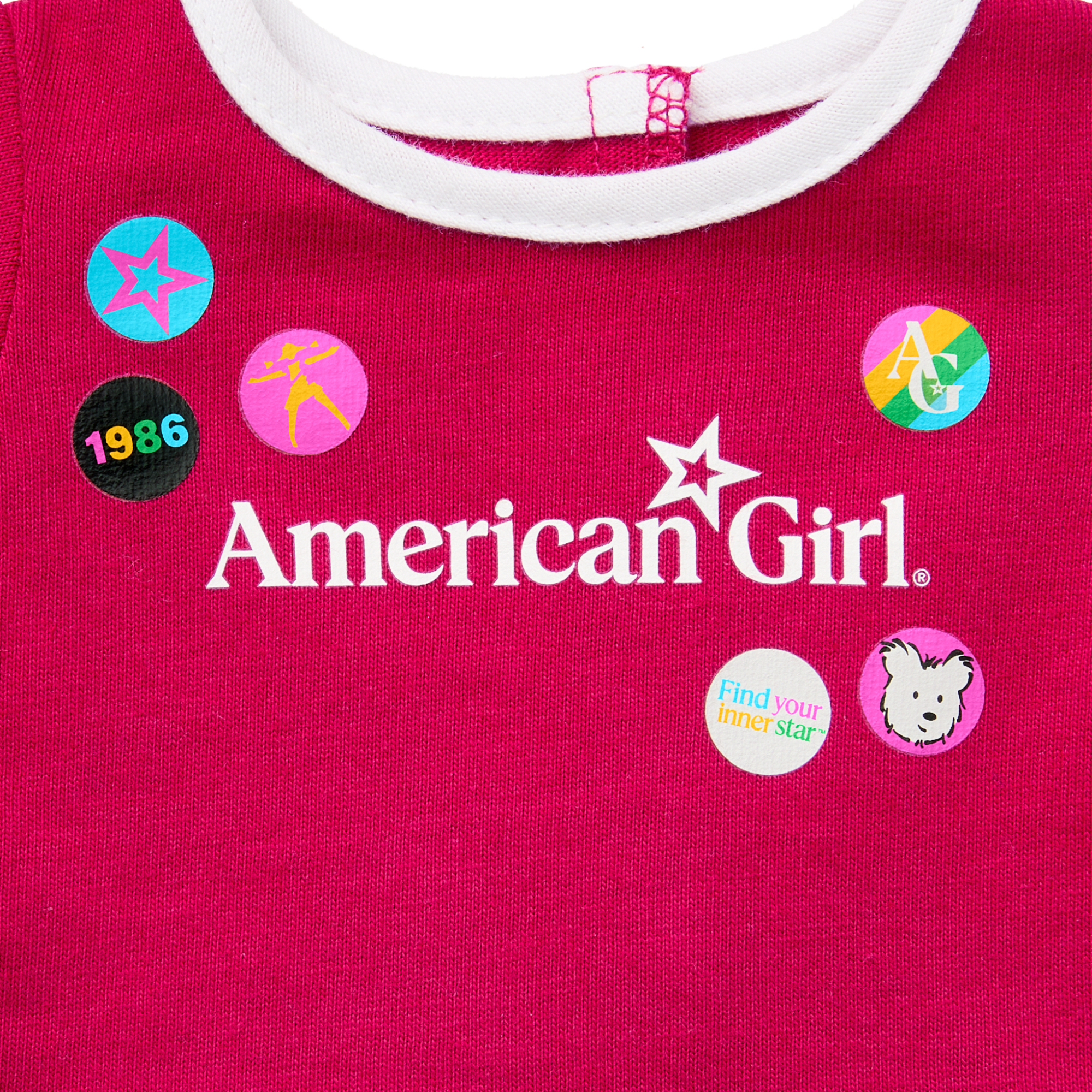 Matching AG™ Grin Pins Ringer Tee Set for Girls & 18-inch Dolls F1