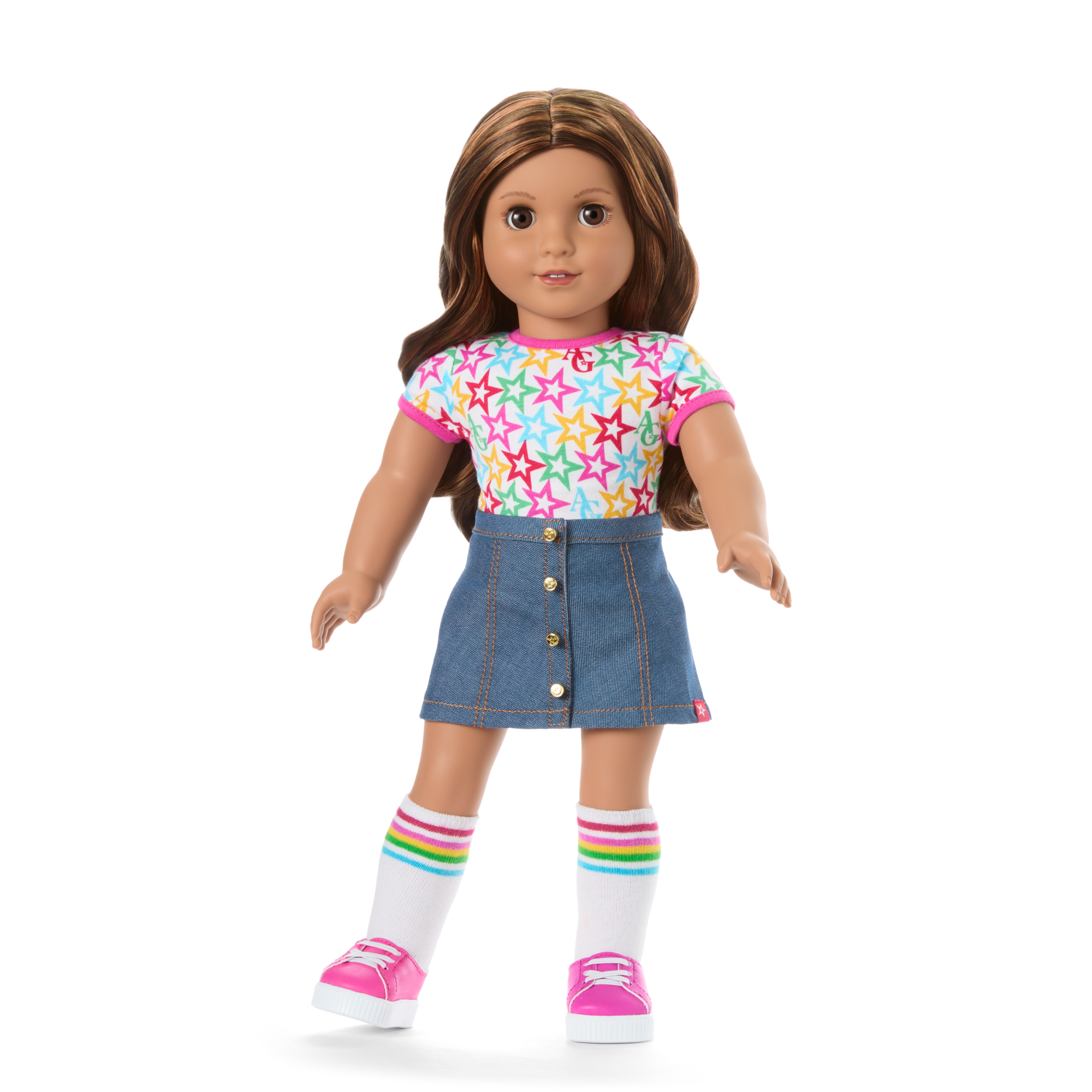 Truly Me™ 18-inch Doll #117 with wavy dark-brown hair D9