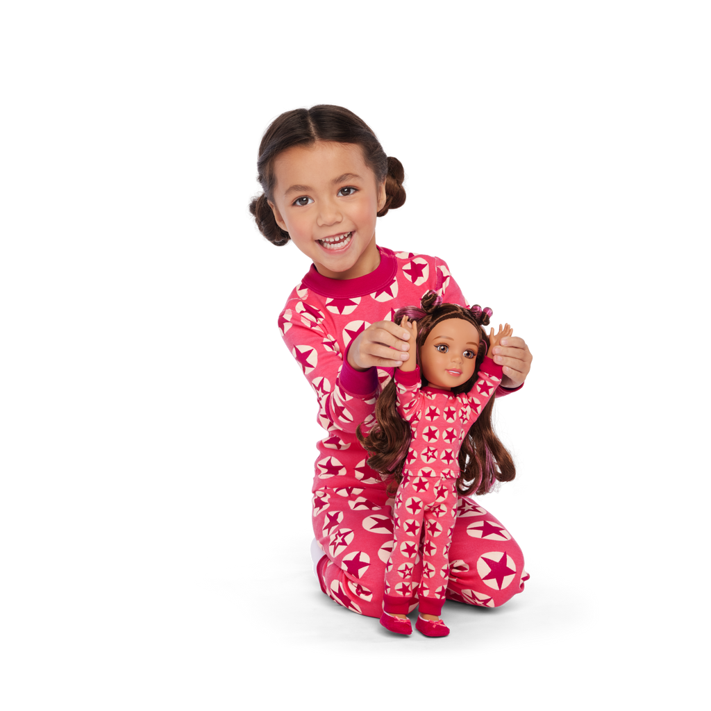 American Girl® x Hanna Andersson Berry Bright Stars Pajamas for 14.5-inch Dolls A3
