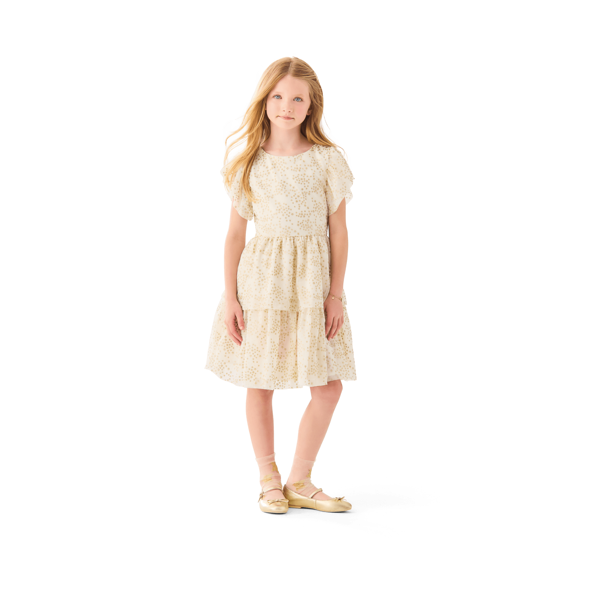 American Girl® x Janie and Jack Sparkly Cream Celebration Dress for Little Girls & Girls A3