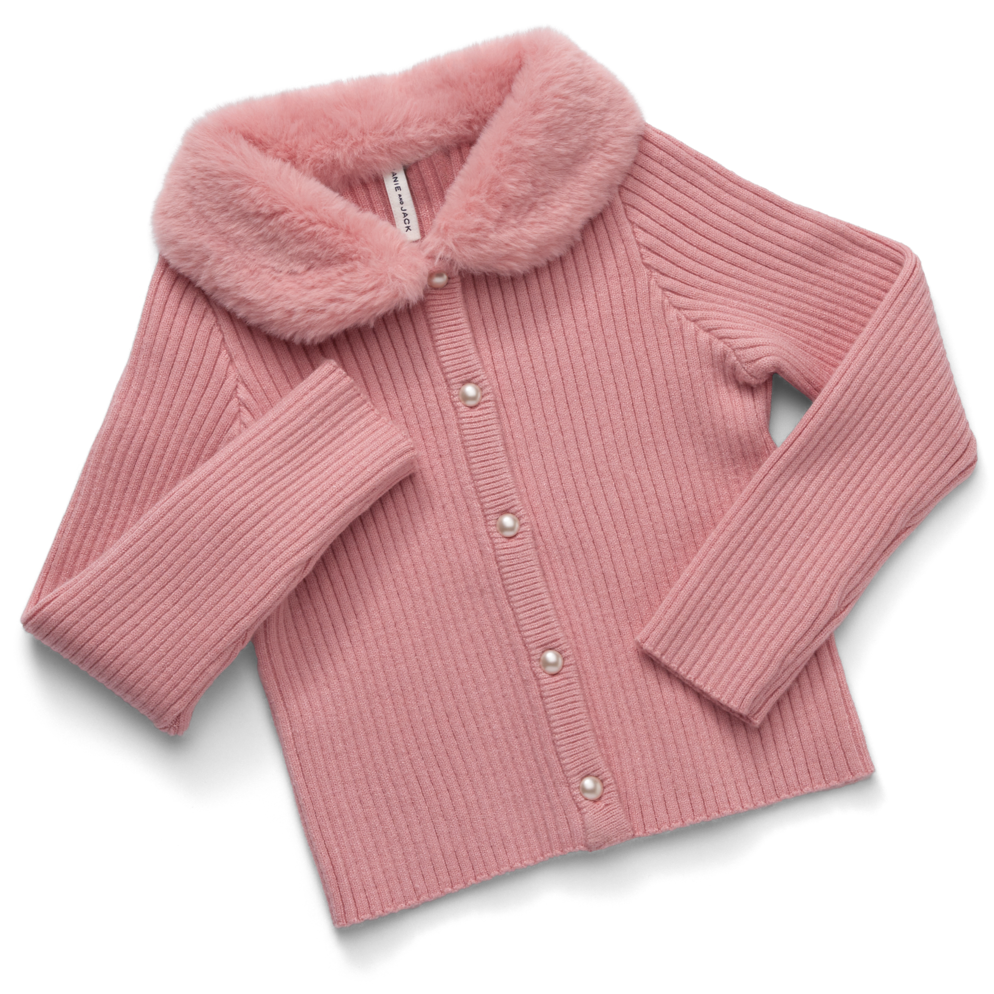 American Girl® x Janie and Jack Rosy Ribbed Cardigan for Girls C5