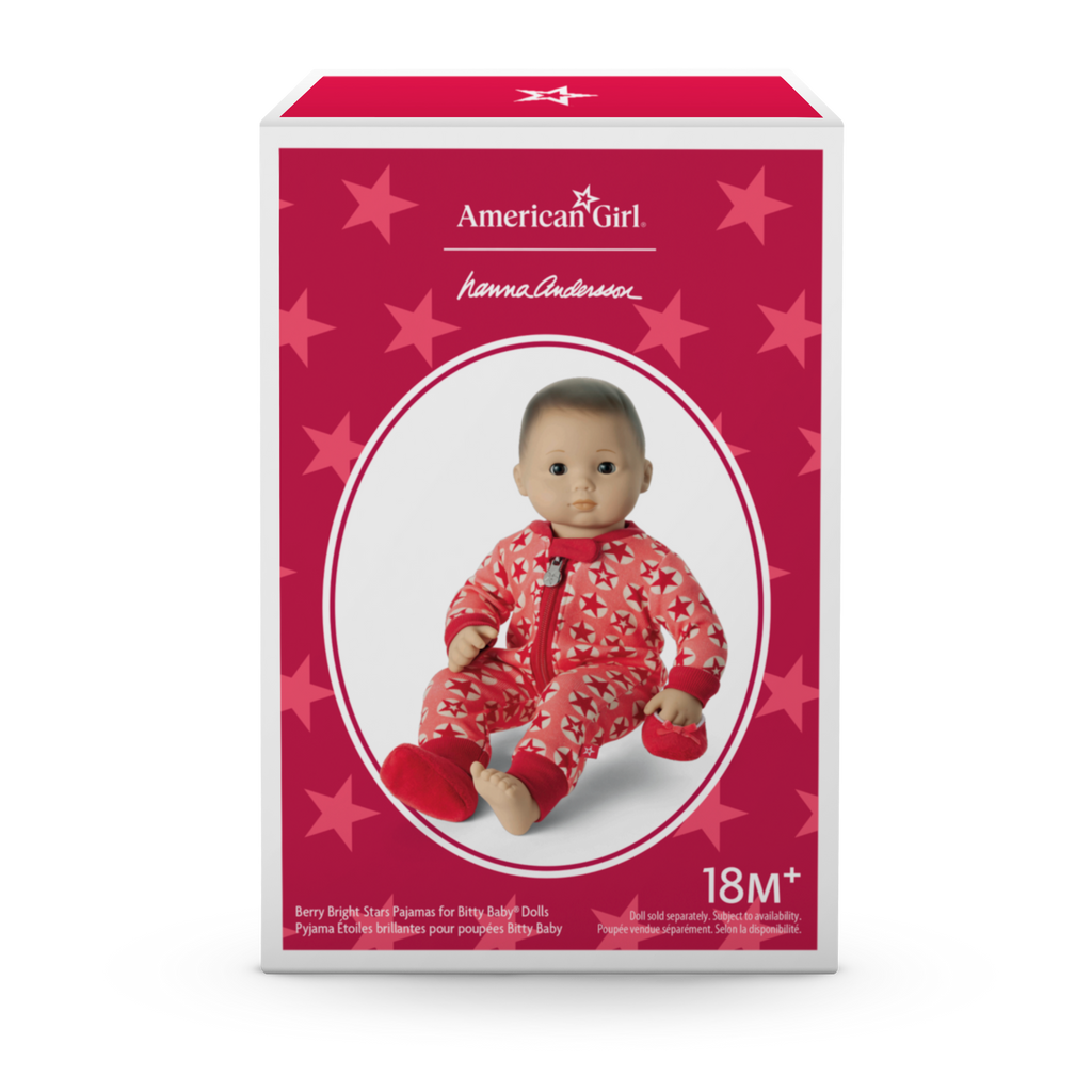 American Girl® x Hanna Andersson Berry Bright Stars Pajamas for Bitty Baby® Dolls B8