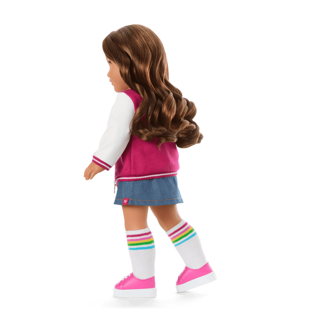 Truly Me™ 18-inch Doll #117 with wavy dark-brown hair D9