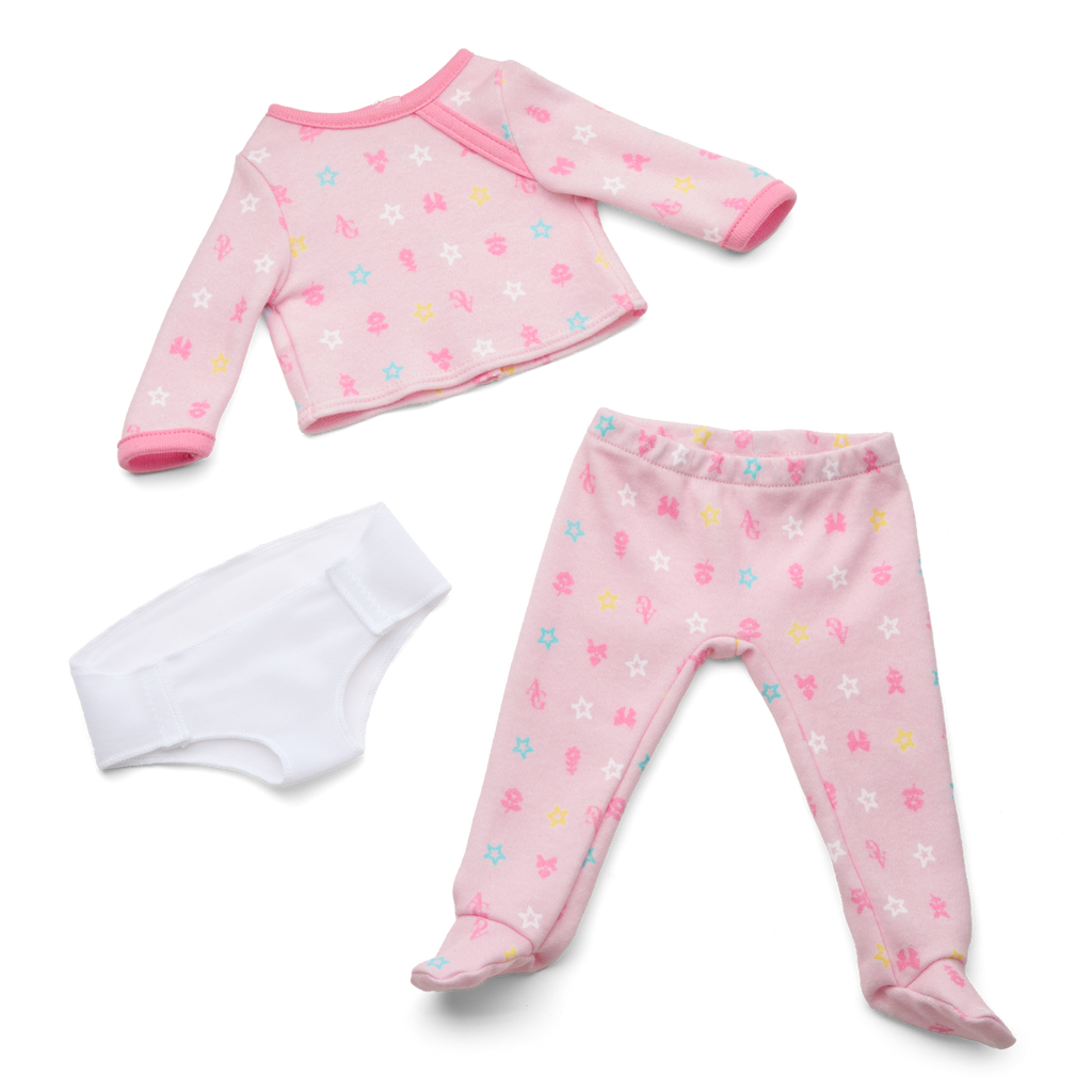 Bitty Baby® Doll #2 with brown hair in Pastel Pink A9