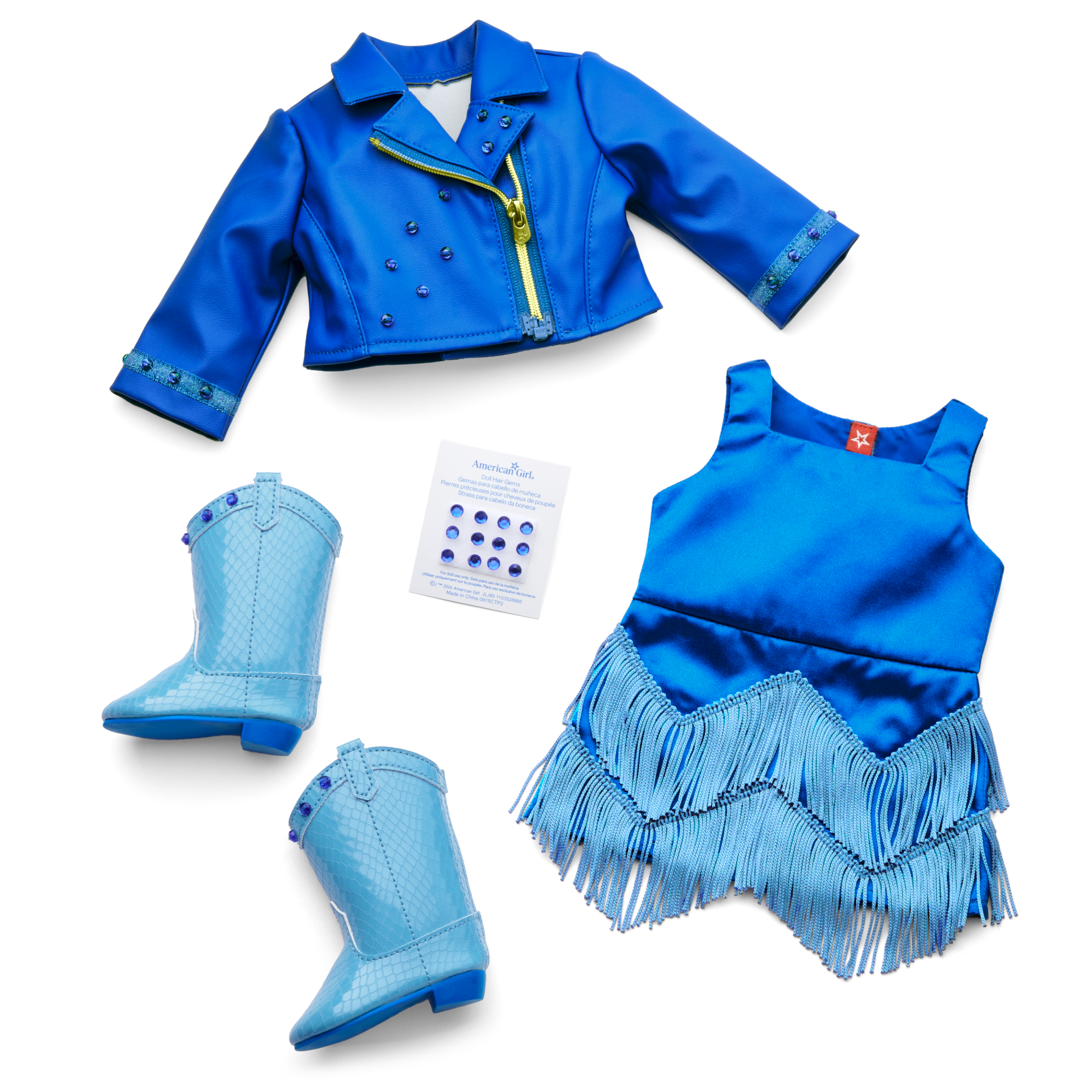 September Sapphire Sparkle Outfit for 18-inch Dolls C2
