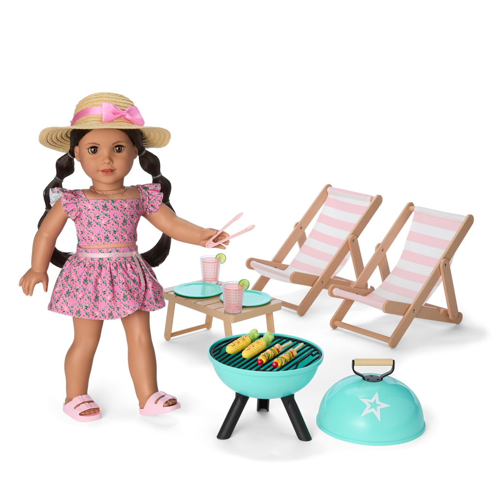 Raquel's™ Beach Chairs & Barbecue Set for 18-inch Dolls (Girl of the Year™ 2026) D1