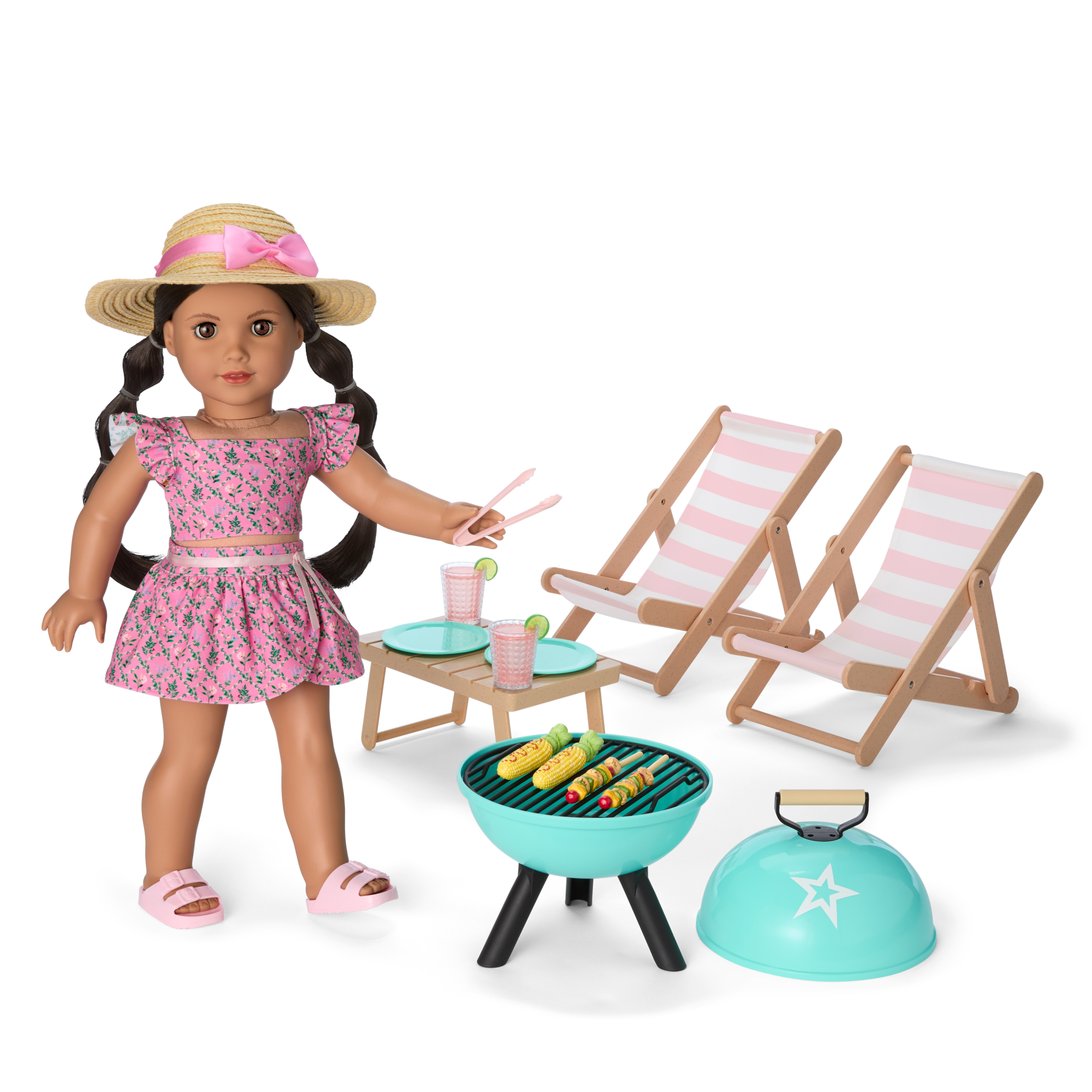 Raquel's™ Beach Chairs & Barbecue Set for 18-inch Dolls (Girl of the Year™ 2026) E5