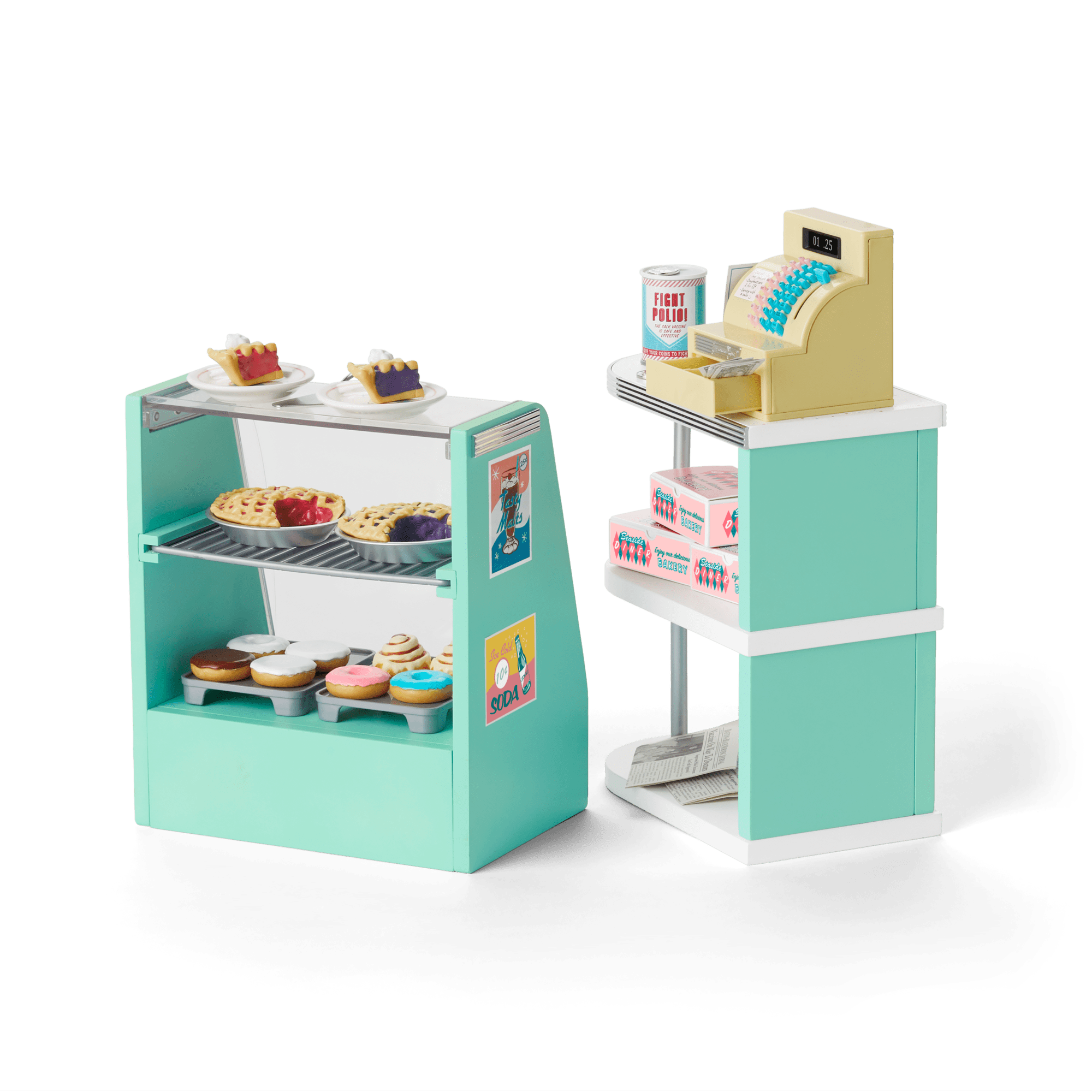 Maryellen’s™ Seaside Diner Bakery Case for 18-inch Dolls (Historical Characters) F5