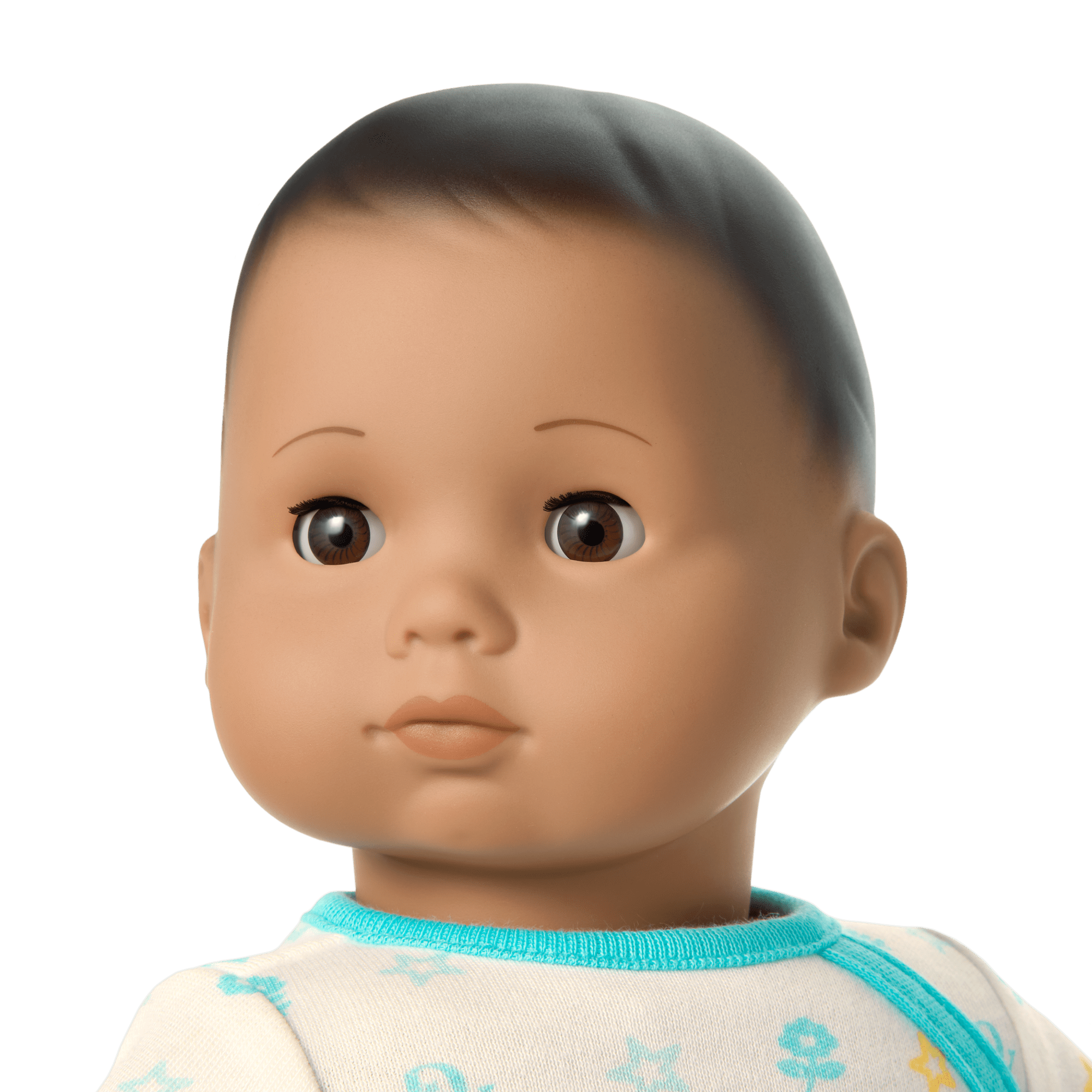 Bitty Baby® Doll #5 with dark-brown hair in Pastel Blue C2