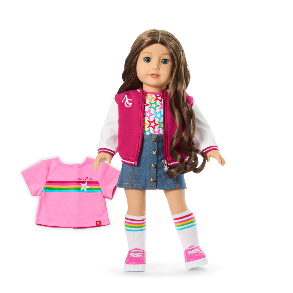Truly Me™ 18-inch Doll #126 with wavy brown hair C9