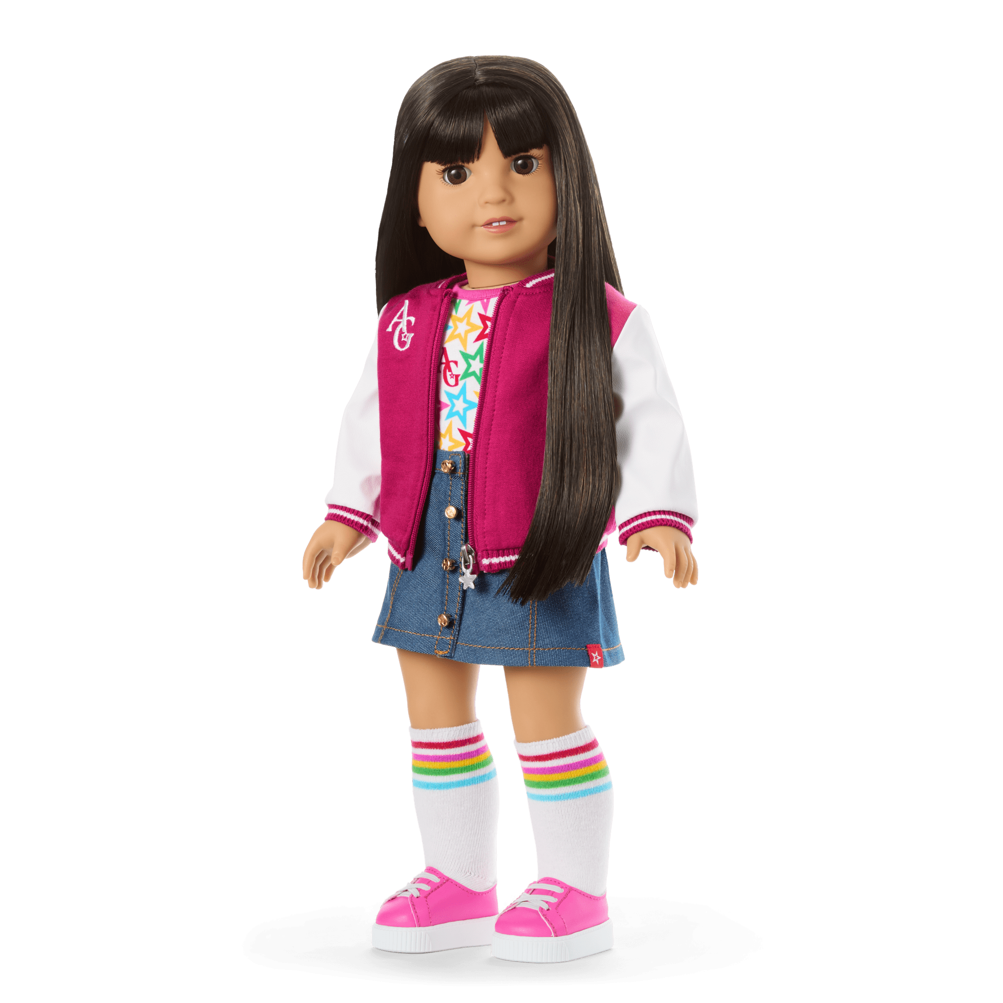 Truly Me™ 18-inch Doll #130 with straight black-brown hair C1