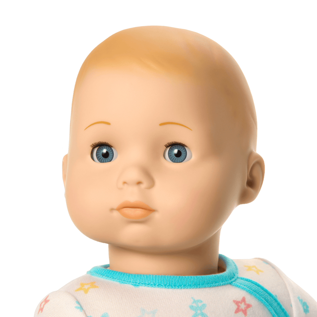 Bitty Baby® Doll #3 with blonde hair in Pastel Blue D7