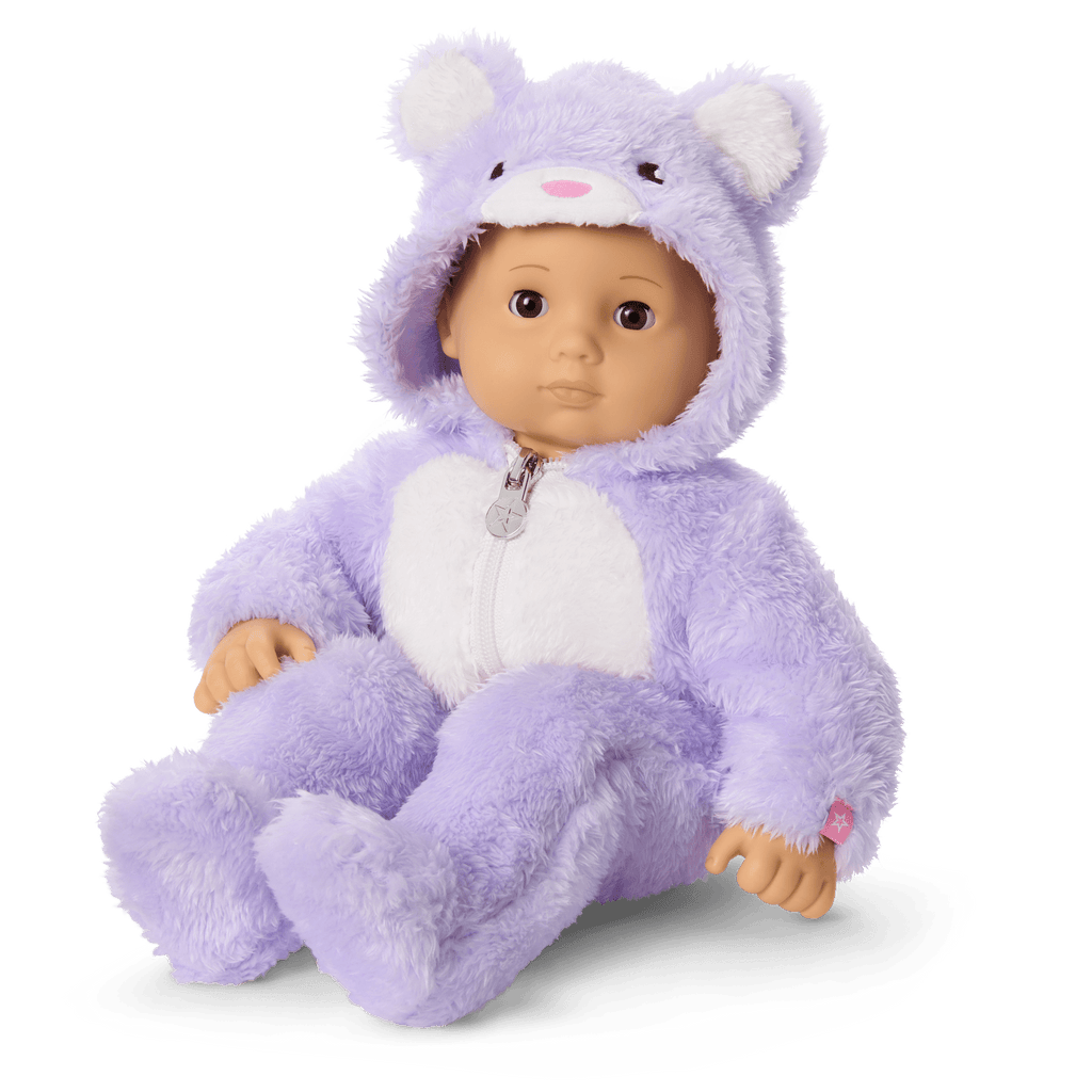 Lovable Lavender Bear One-Piece Outfit for Bitty Baby® Dolls C1